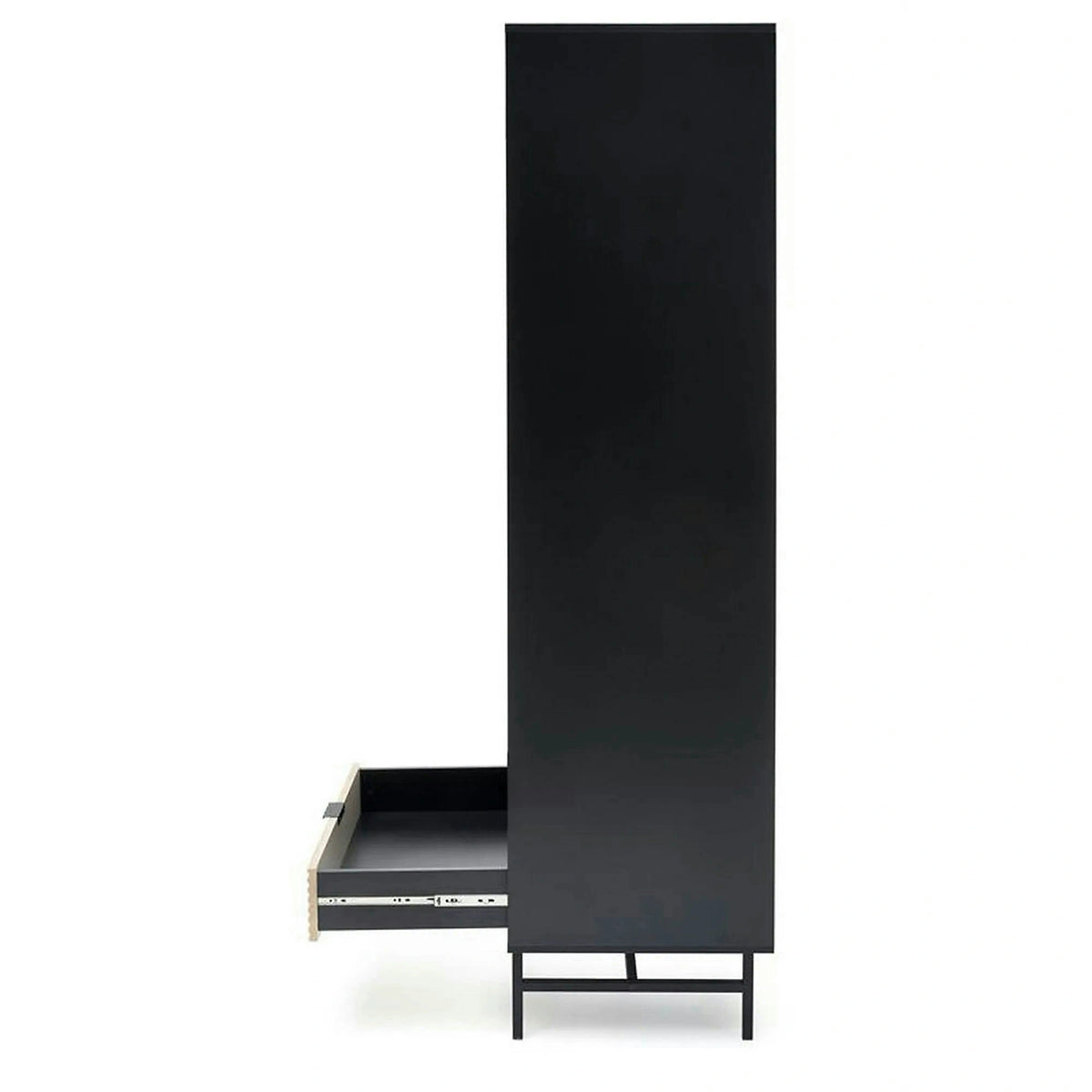 Dulap MURANO, stejar artisan/negru, cu 2 usi si 2 sertare, 80x53x205 cm