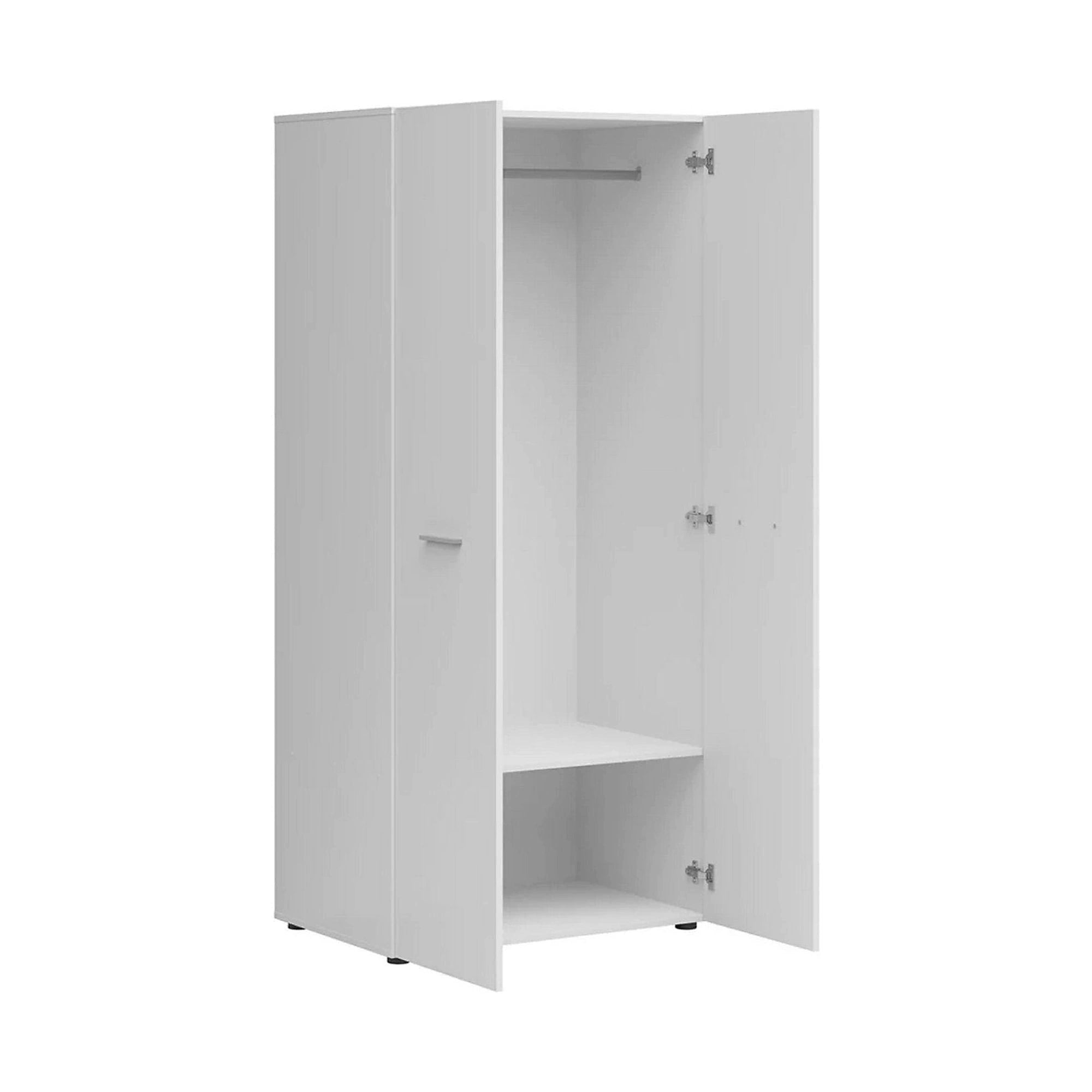 Dulap NENO, alb, PAL, cu 2 usi, 81x54x179 cm