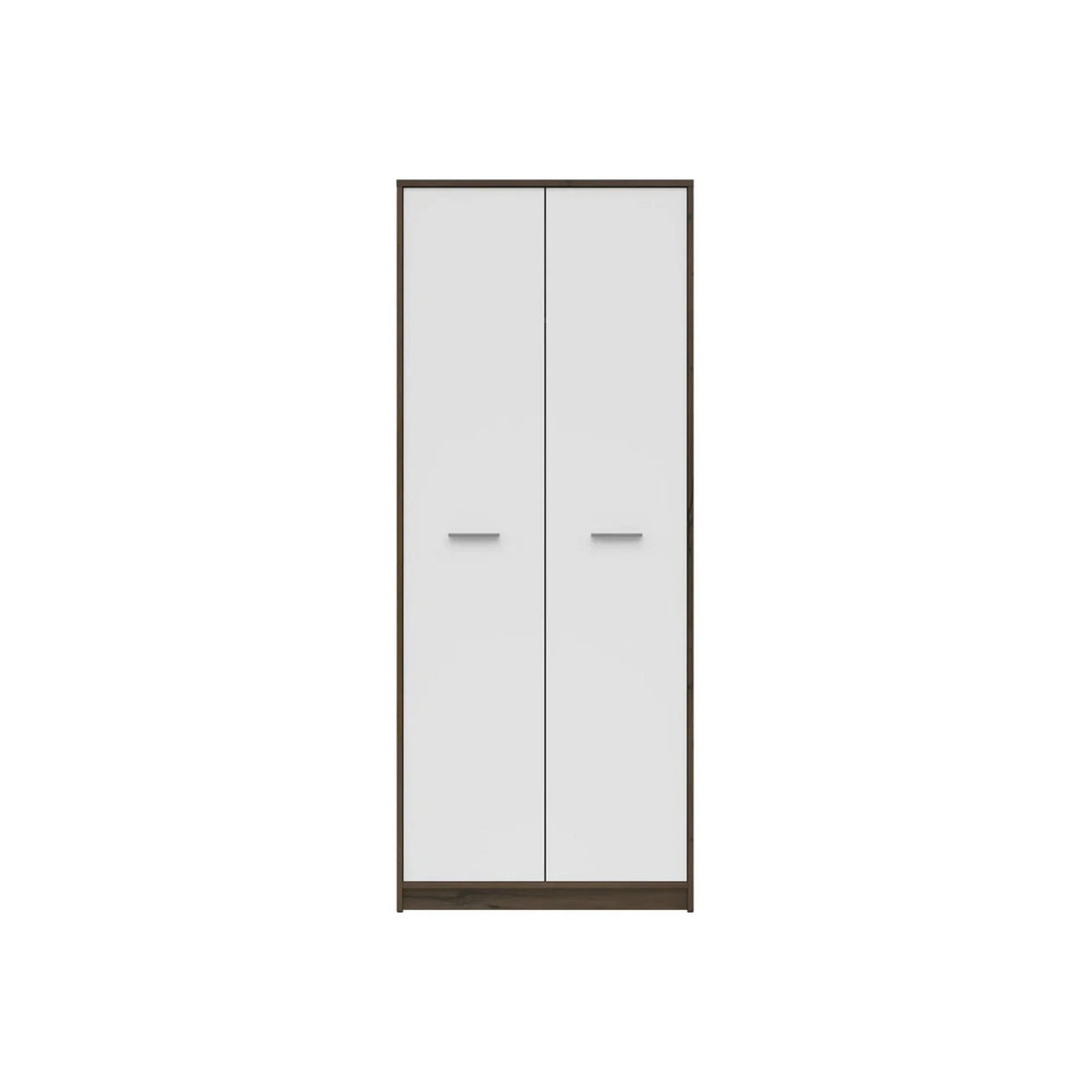Dulap NEPO PLUS, alb/stejar, PAL laminat, cu 2 usi, 80x55x197 cm