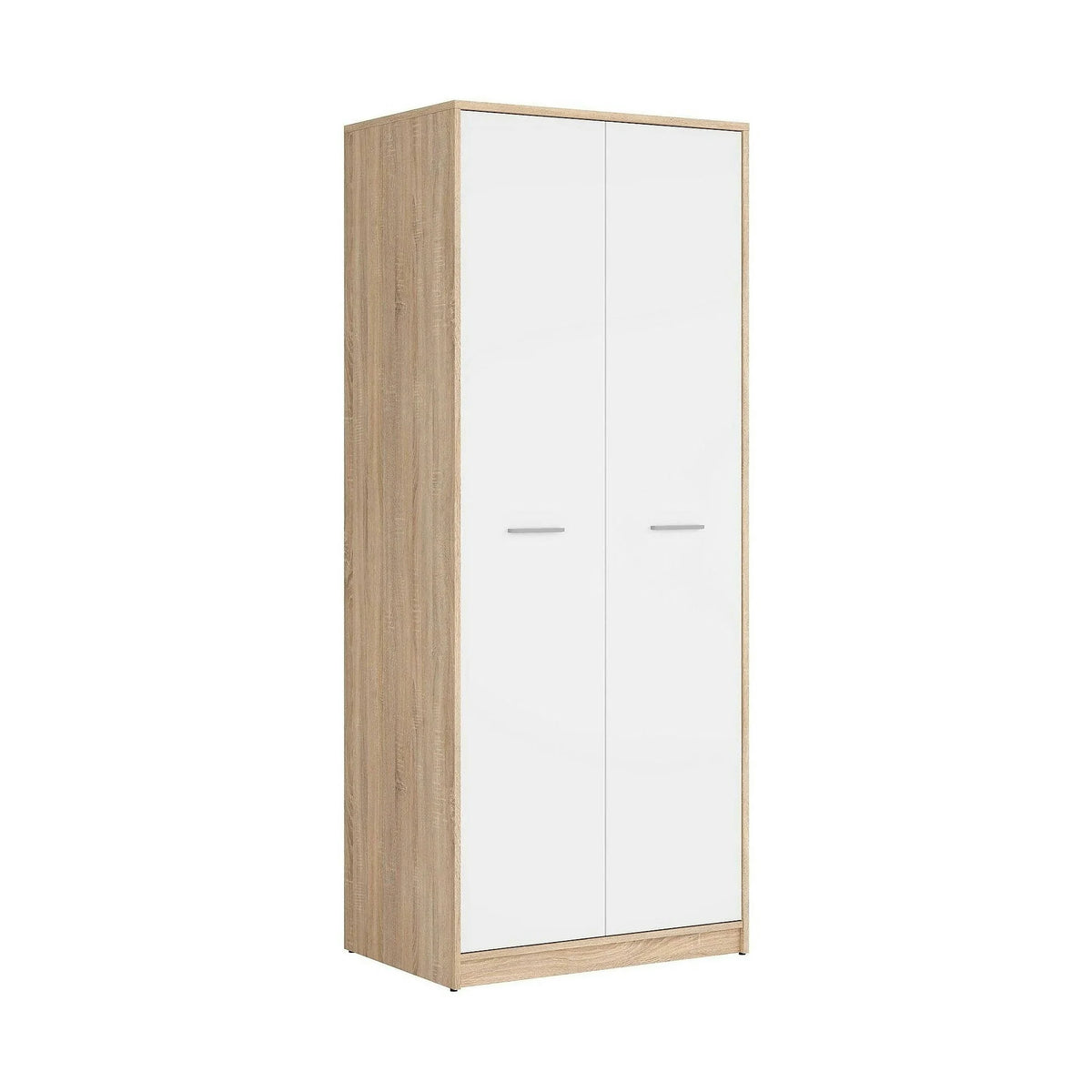 Dulap NEPO PLUS, alb/stejar sonoma, PAL, cu 2 usi, 80x55x197 cm
