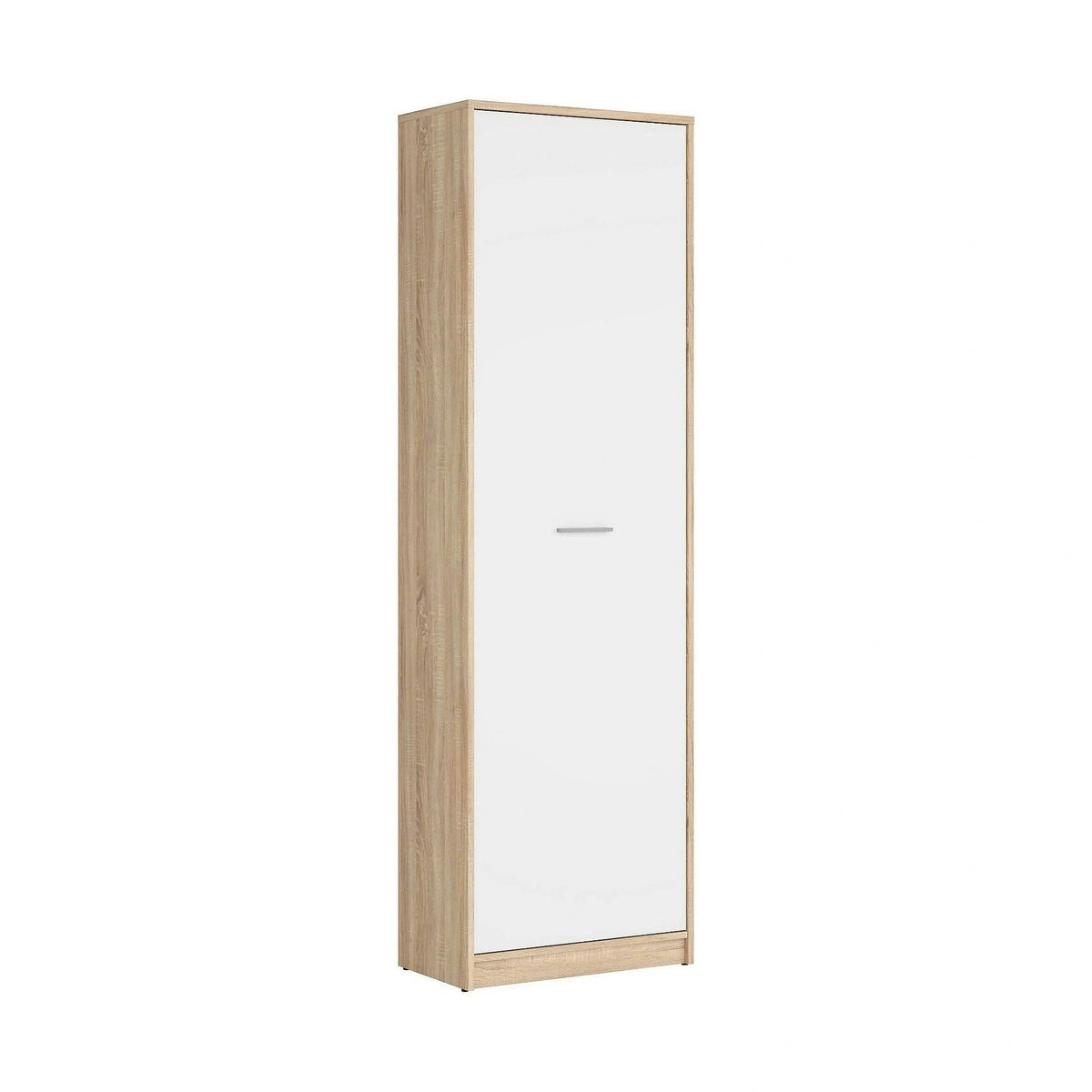 Dulap NEPO PLUS, alb/stejar sonoma, PAL, cu o usa, 60x34x197 cm