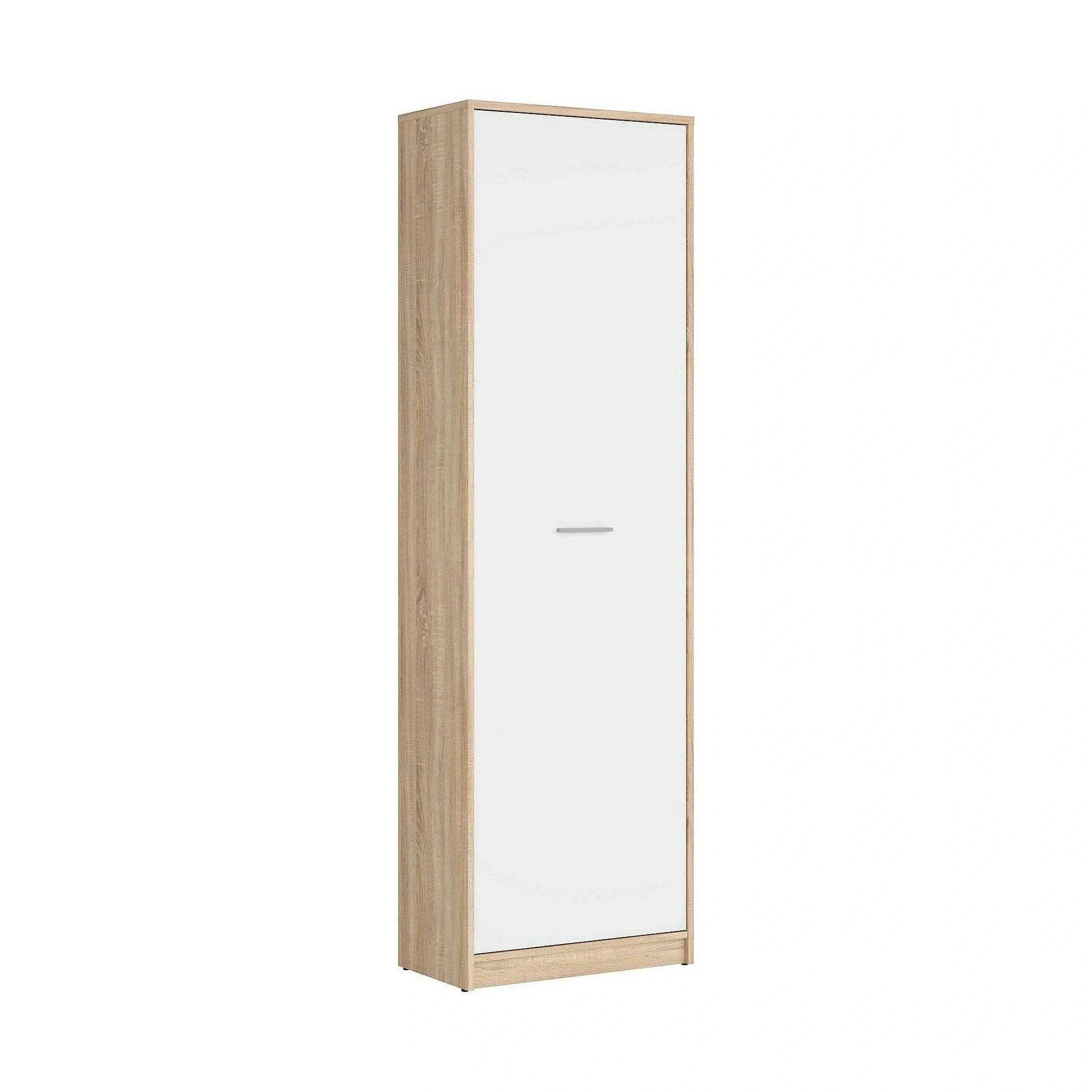 Dulap NEPO PLUS, alb/stejar sonoma, PAL, cu o usa, 60x34x197 cm
