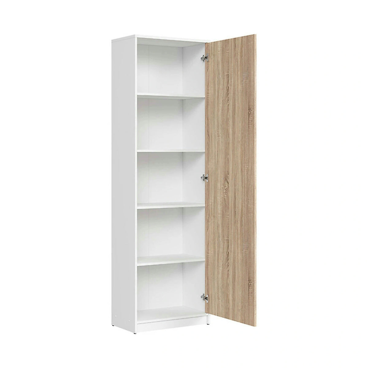 Dulap NEPO PLUS, alb/stejar sonoma, PAL, cu o usa, 60x34x197 cm