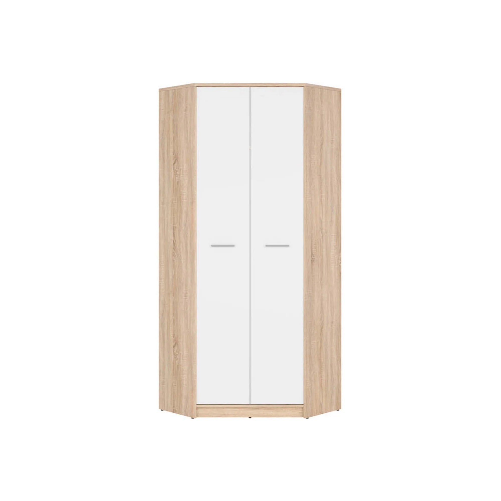 Dulap NEPO PLUS, alb/stejar sonoma, PAL laminat, cu 2 usi, 80x80x197 cm