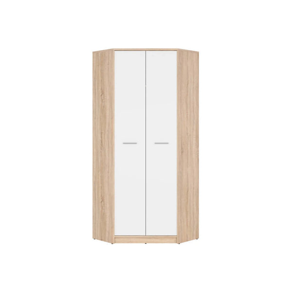 Dulap NEPO PLUS, alb/stejar sonoma, PAL laminat, cu 2 usi, 80x80x197 cm