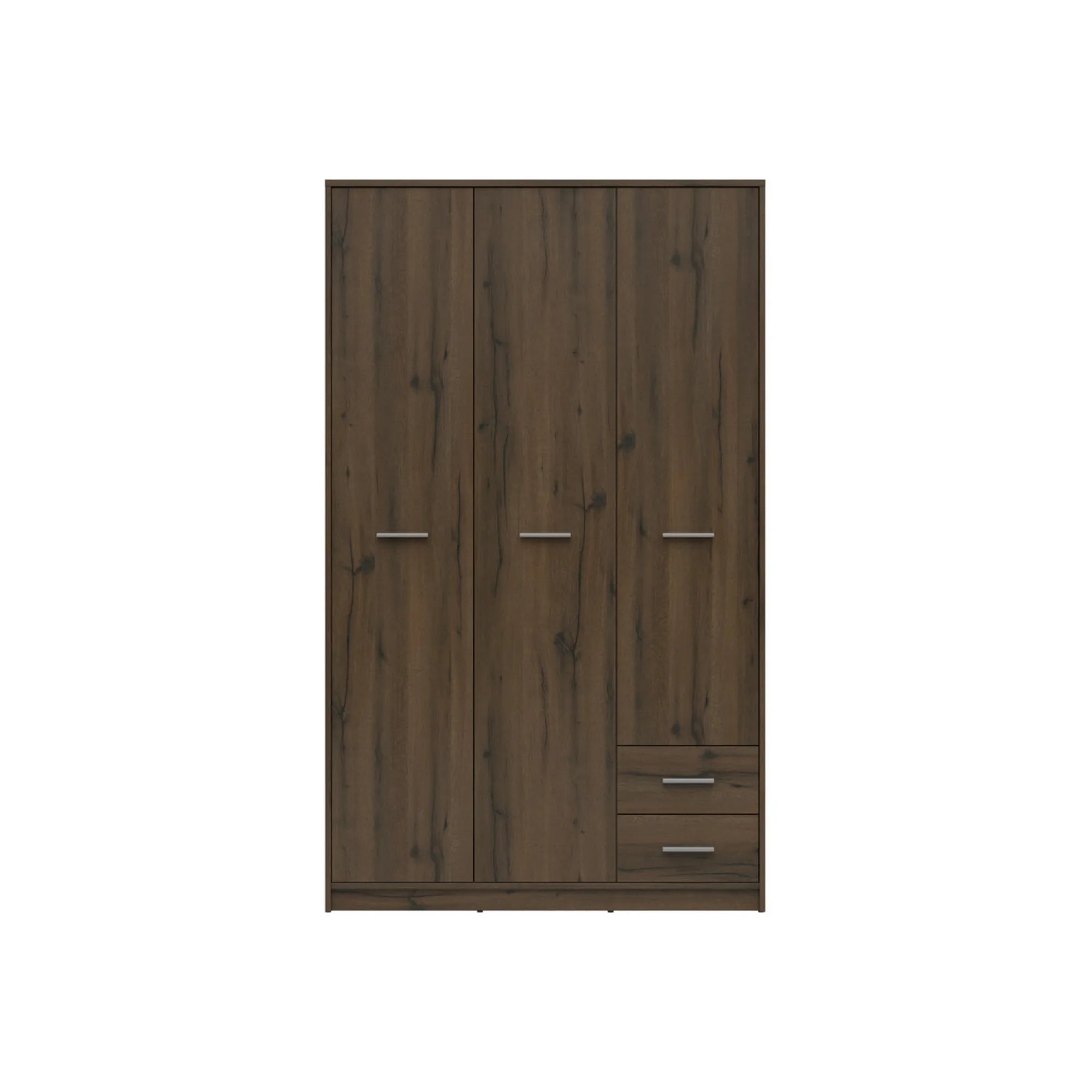 Dulap NEPO PLUS, stejar nobil, PAL laminat, cu 3 usi si 2 sertare, 119x55x197 cm