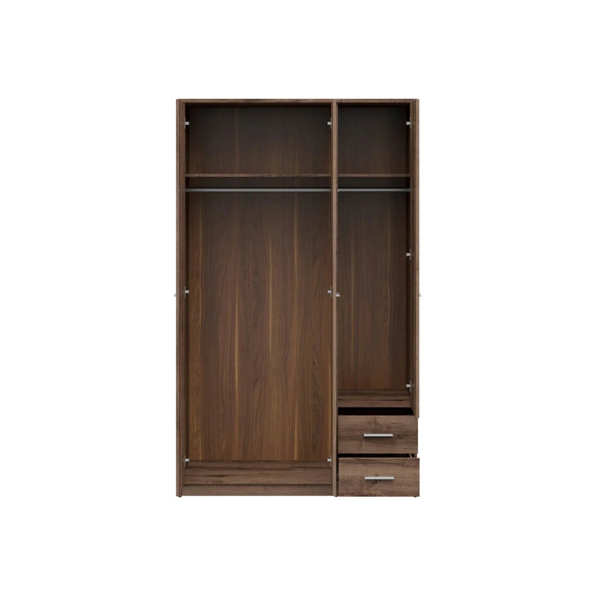 Dulap NEPO PLUS, stejar nobil, PAL laminat, cu 3 usi si 2 sertare, 119x55x197 cm