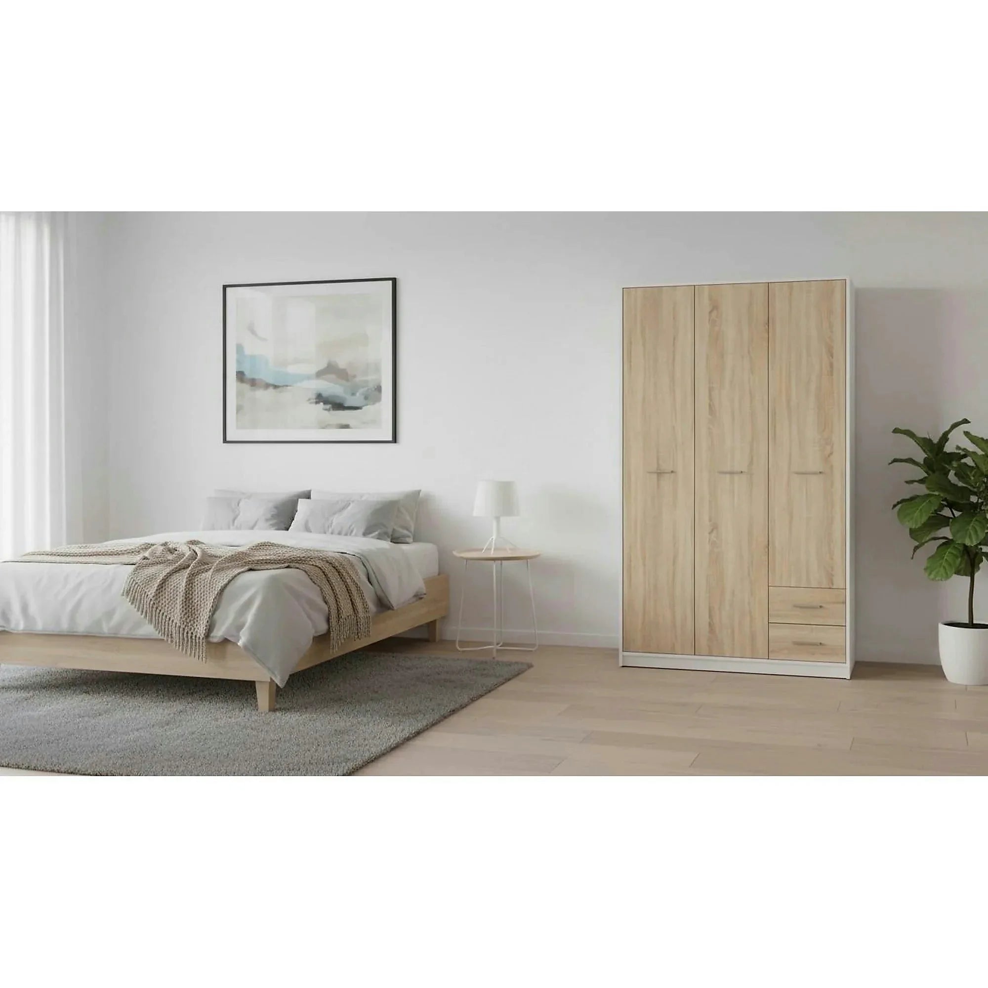 Dulap NEPO PLUS, stejar sonoma/alb, PAL, 119x55x197 cm