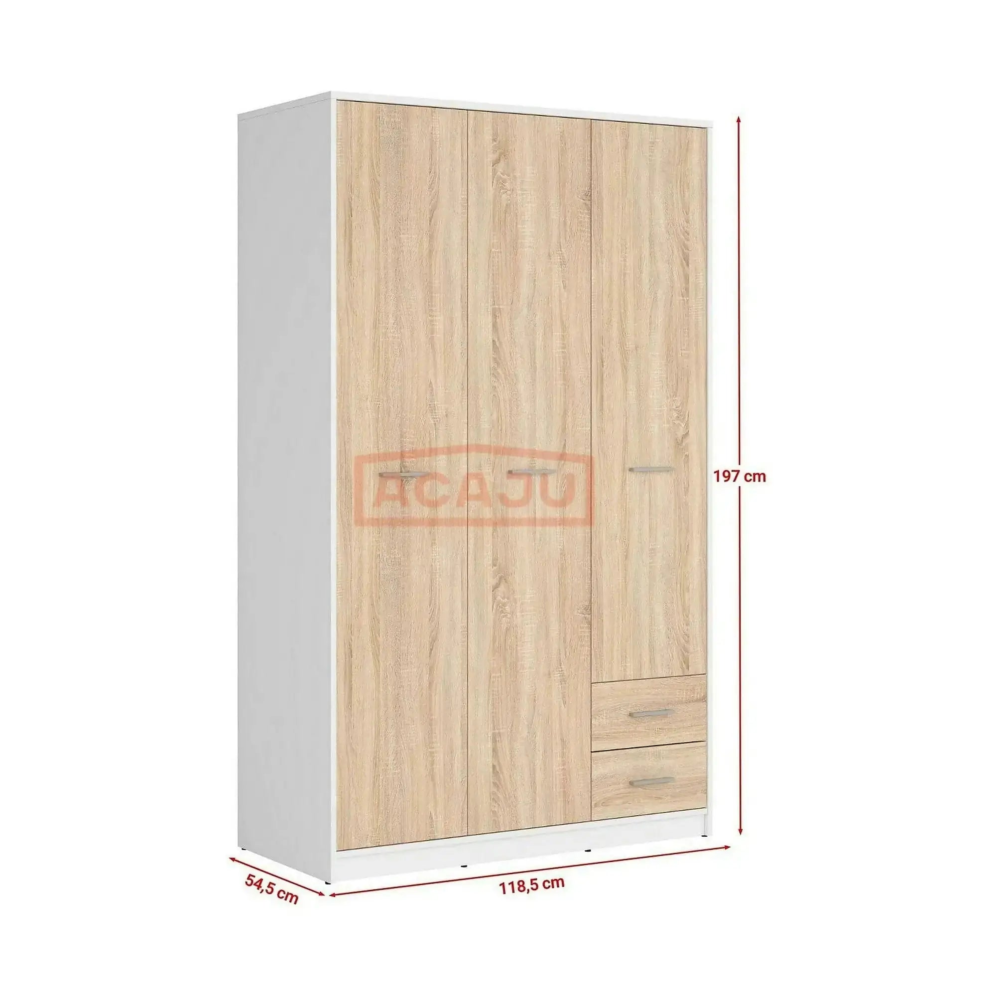 Dulap NEPO PLUS, stejar sonoma/alb, PAL, 119x55x197 cm