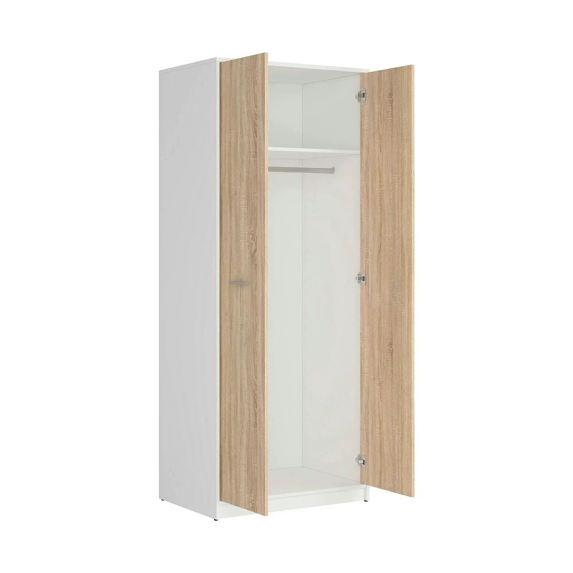 Dulap NEPO PLUS, stejar sonoma/alb, PAL, cu 2 usi, 80x55x197 cm