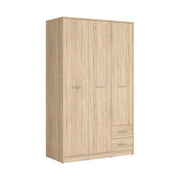 Dulap NEPO PLUS, stejar sonoma, PAL, cu 3 usi si 2 sertare, 119x55x197 cm