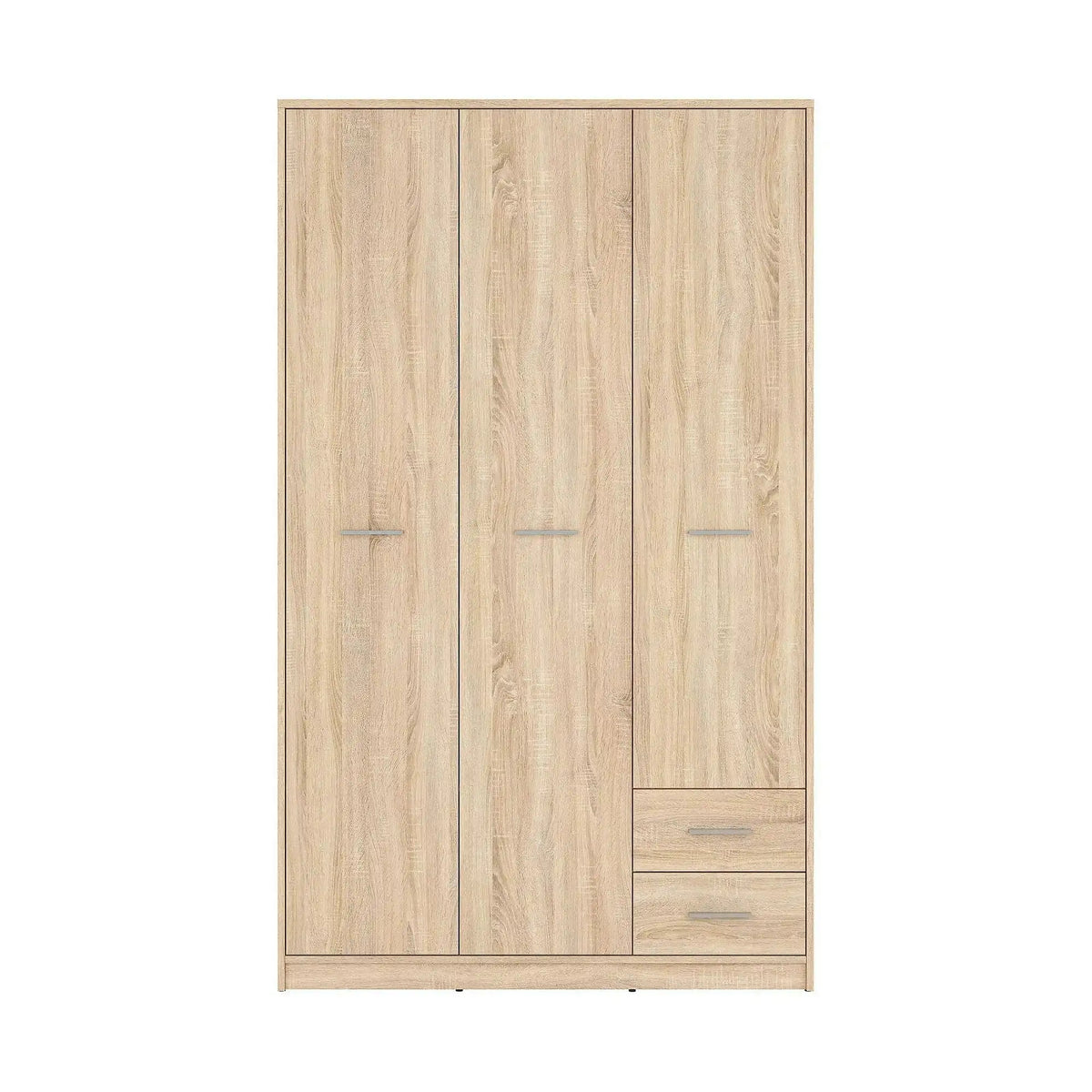 Dulap NEPO PLUS, stejar sonoma, PAL, cu 3 usi si 2 sertare, 119x55x197 cm
