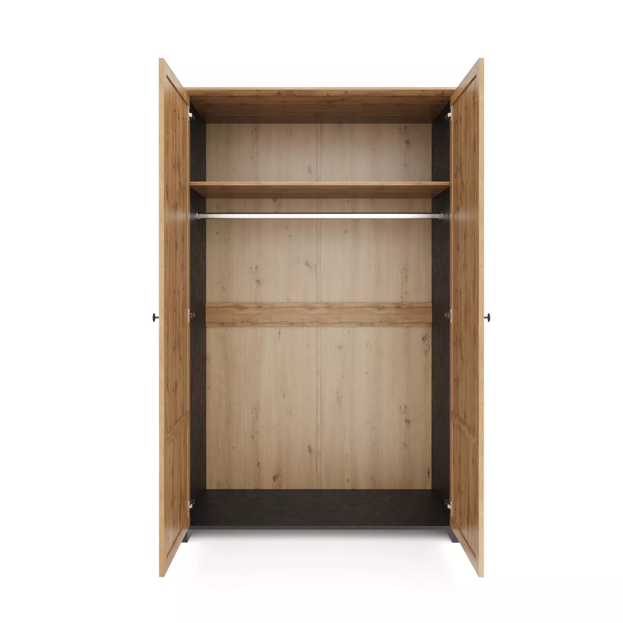 Dulap NICOLE, stejar wotan/gri antracit, PAL laminat, cu 2 usi, 123x64x200 cm