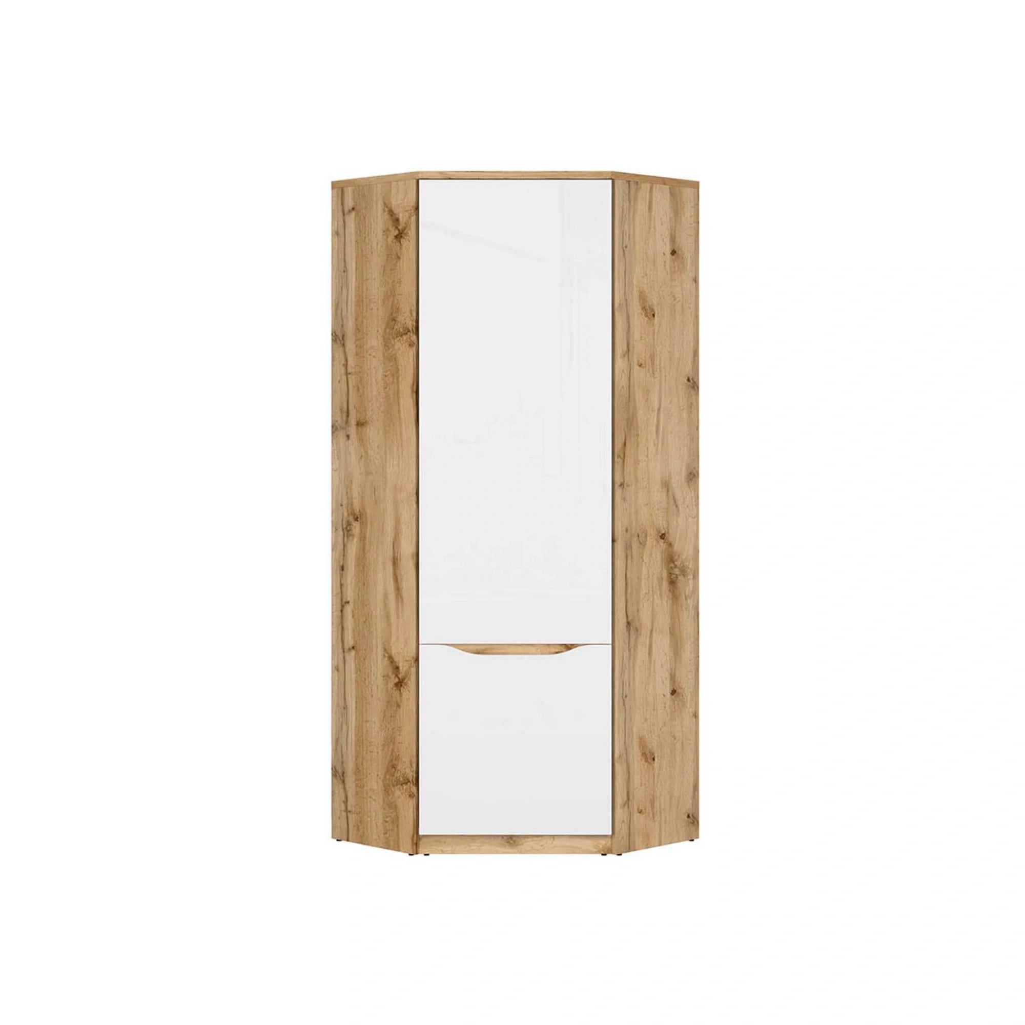 Dulap NUIS, alb lucios/stejar wotan, PAL laminat, cu o usa, 78x79x198 cm