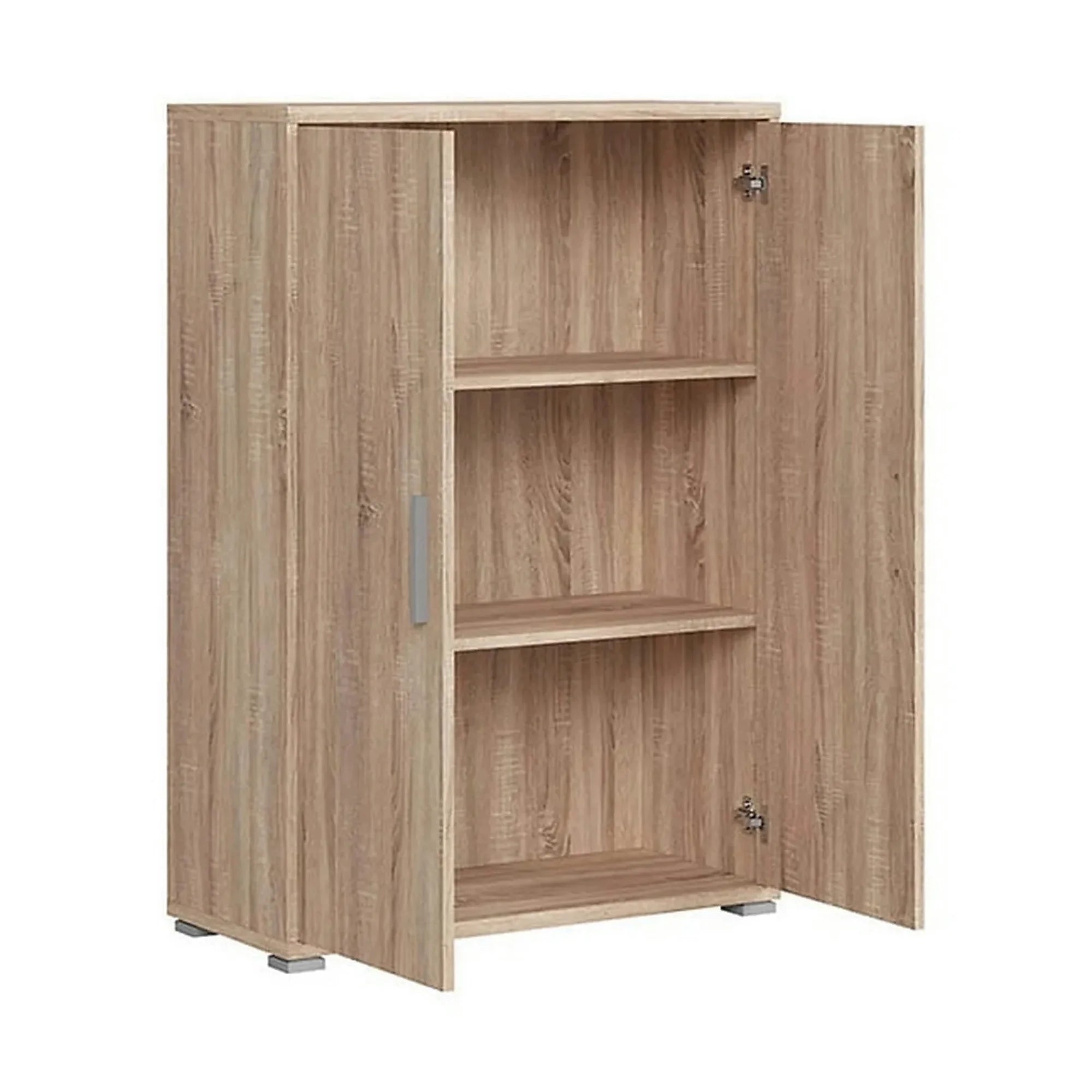 Dulap OFFICE, stejar sonoma, PAL laminat, cu 2 usi, 80x35x114 cm