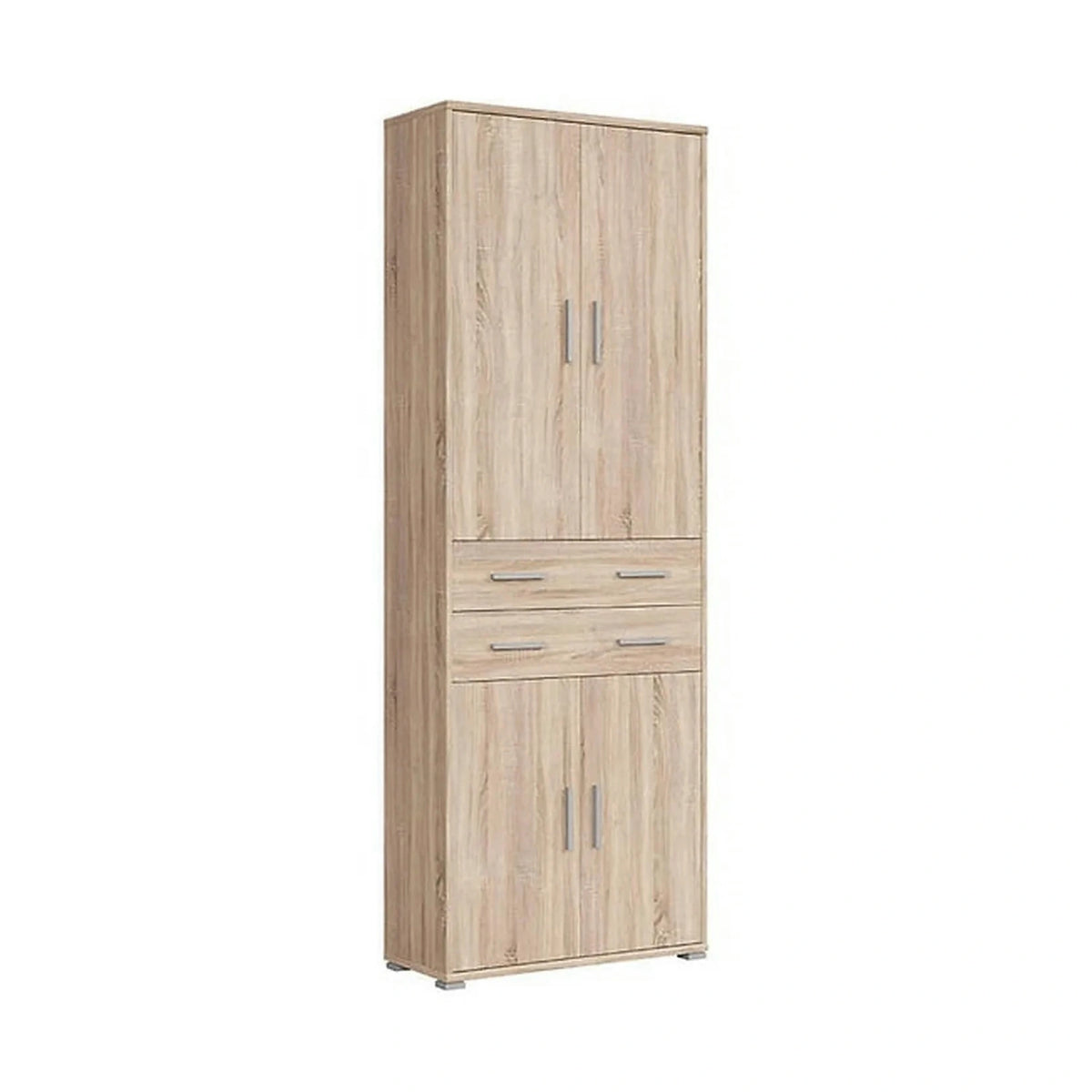 Dulap OFFICE, stejar sonoma, PAL laminat, cu 4 usi si 2 sertare, 79x35x221 cm