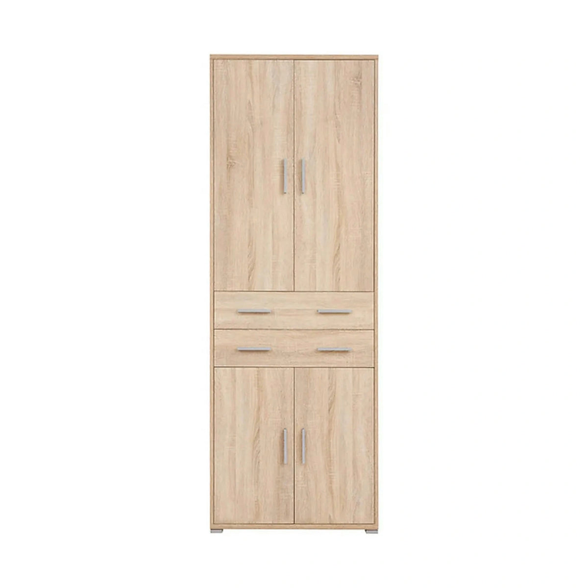 Dulap OFFICE, stejar sonoma, PAL laminat, cu 4 usi si 2 sertare, 79x35x221 cm