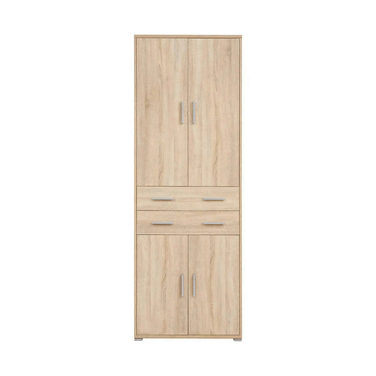 Dulap OFFICE, stejar sonoma, PAL laminat, cu 4 usi si 2 sertare, 79x35x221 cm