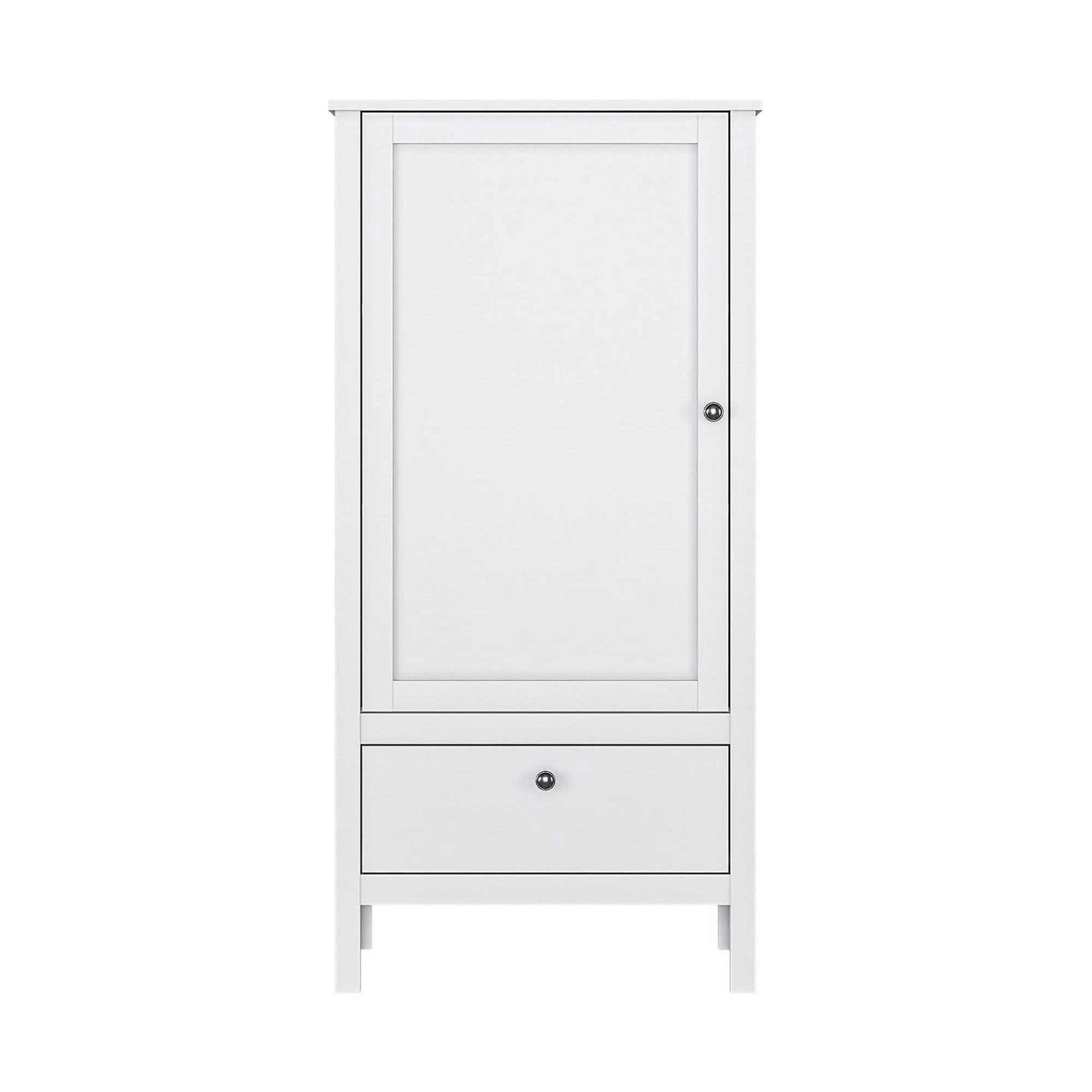 Dulap OLE, alb, PAL laminat, cu o usa si un sertar, 65x37x135 cm