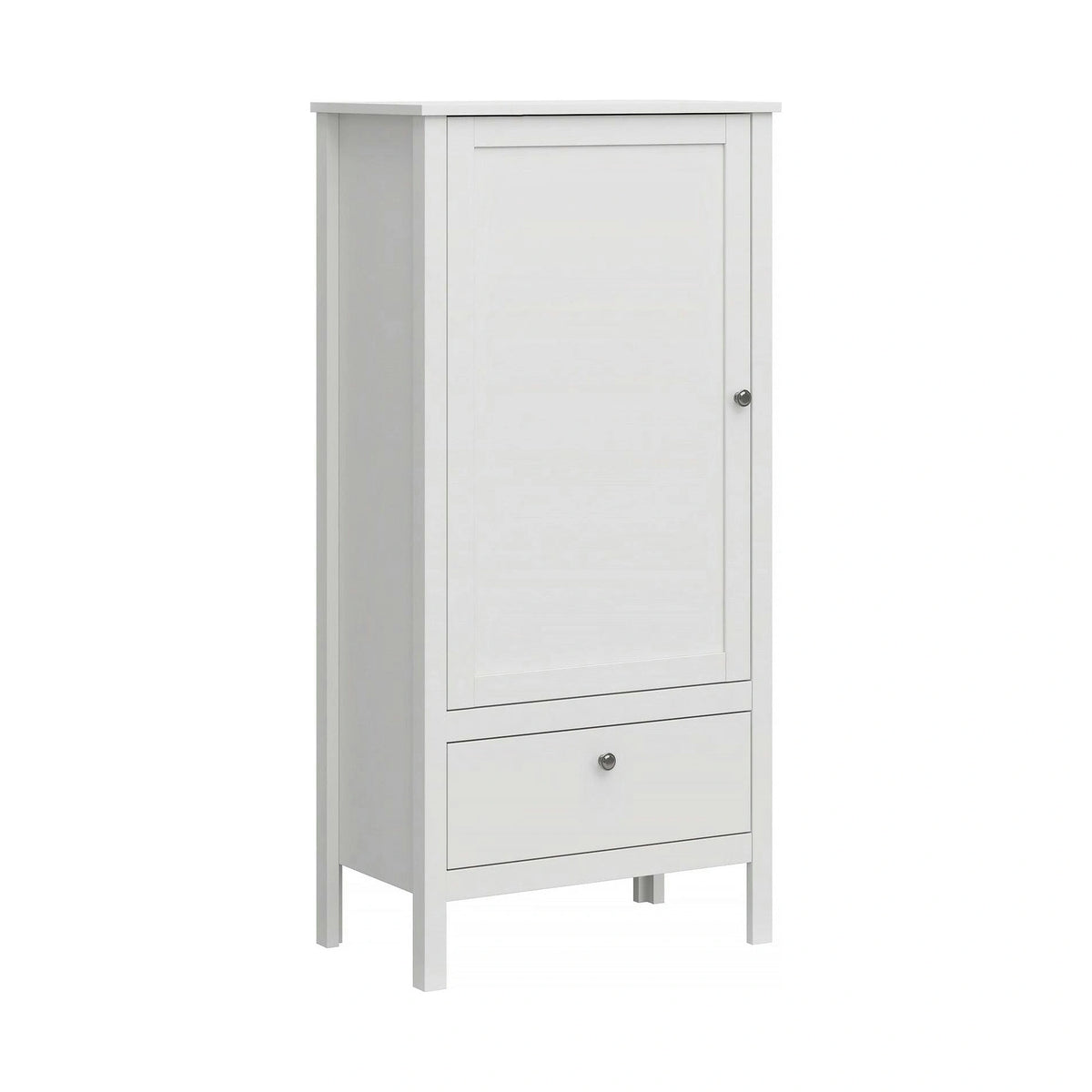 Dulap OLE, alb, PAL laminat, cu o usa si un sertar, 65x37x135 cm
