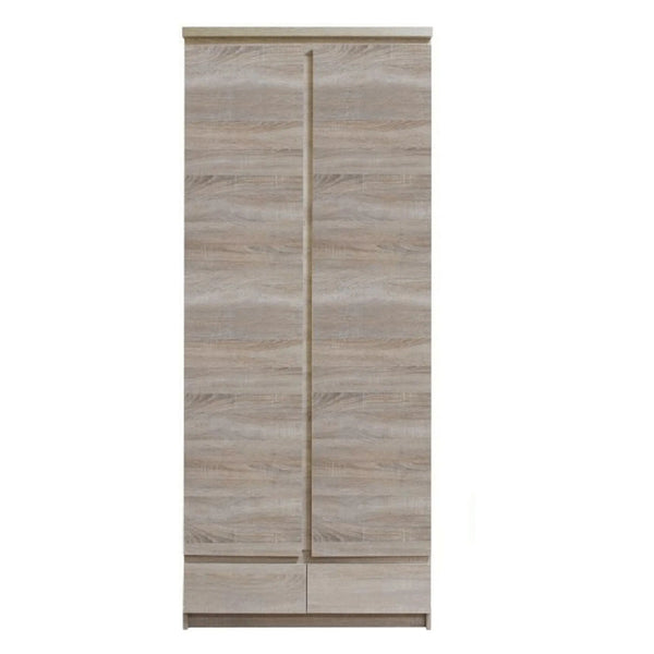 Dulap PANAMA TYP 01, stejar sonoma, PAL laminat, cu 2 usi si 2 sertare, 83x56x200 cm