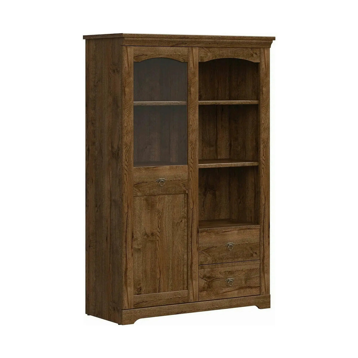 Dulap PATRAS, stejar april, PAL/sticla securizata, cu o usa si 2 sertare, 103x45x159 cm
