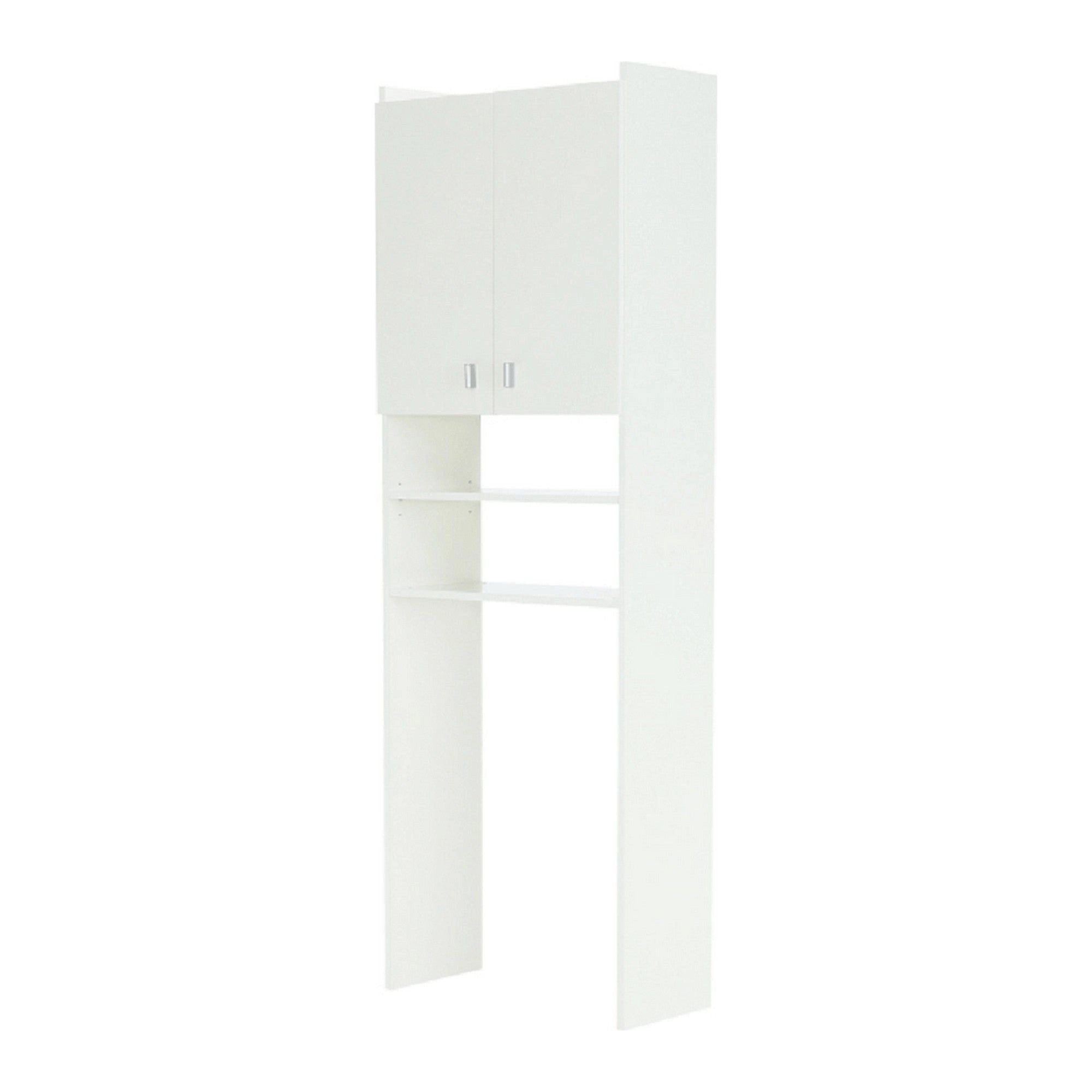 Dulap pentru masina de spalat NATALI, alb, PAL melaminat, cu 2 usi, 64x32x190 cm