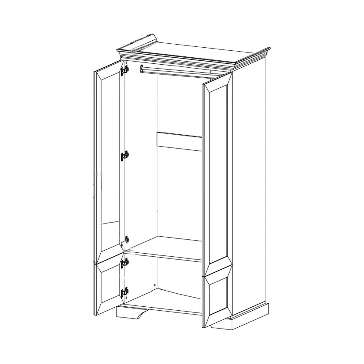 Dulap pin alb anderson IRYS, PAL laminat, cu 4 usi, 101x62x198 cm