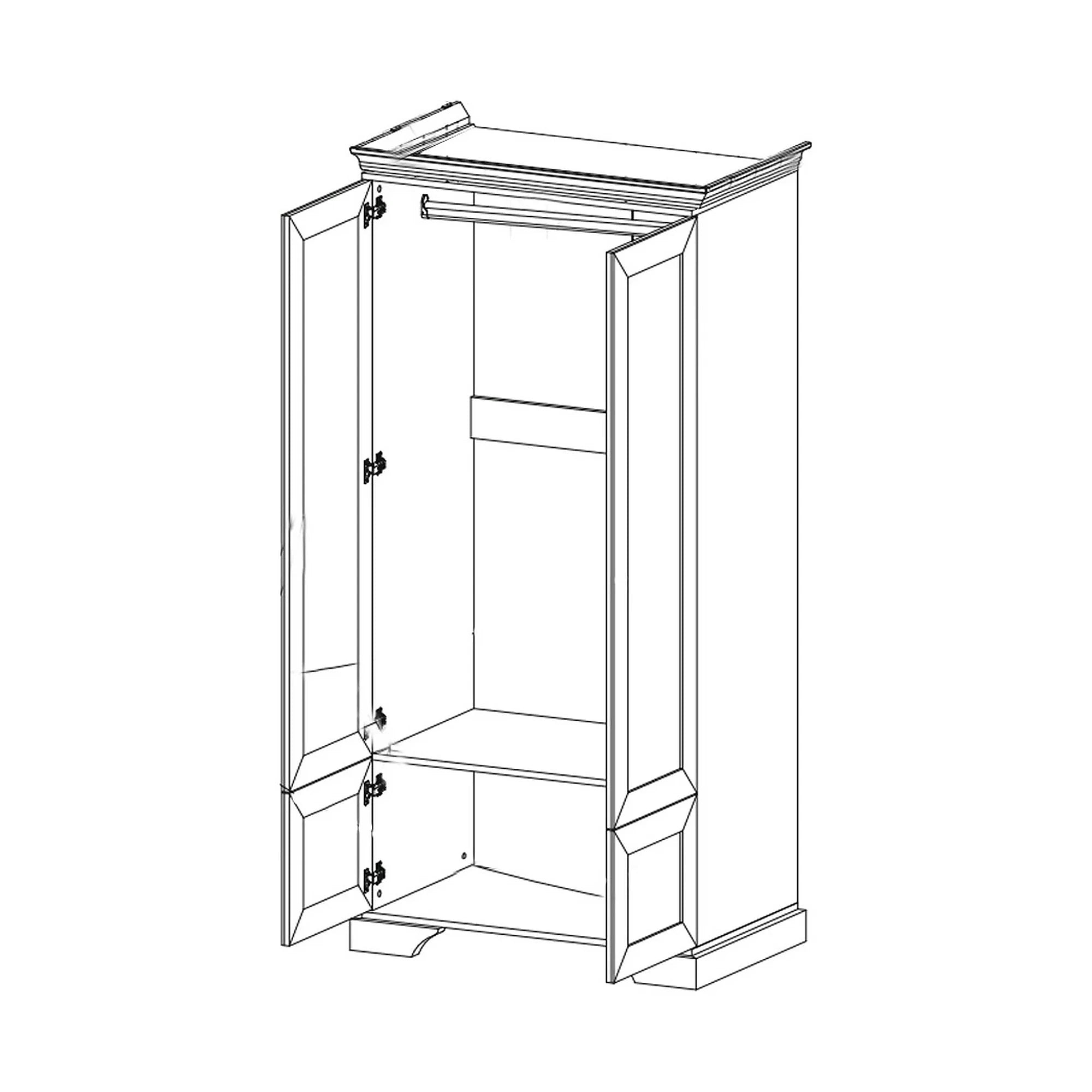 Dulap pin alb anderson IRYS, PAL laminat, cu 4 usi, 101x62x198 cm