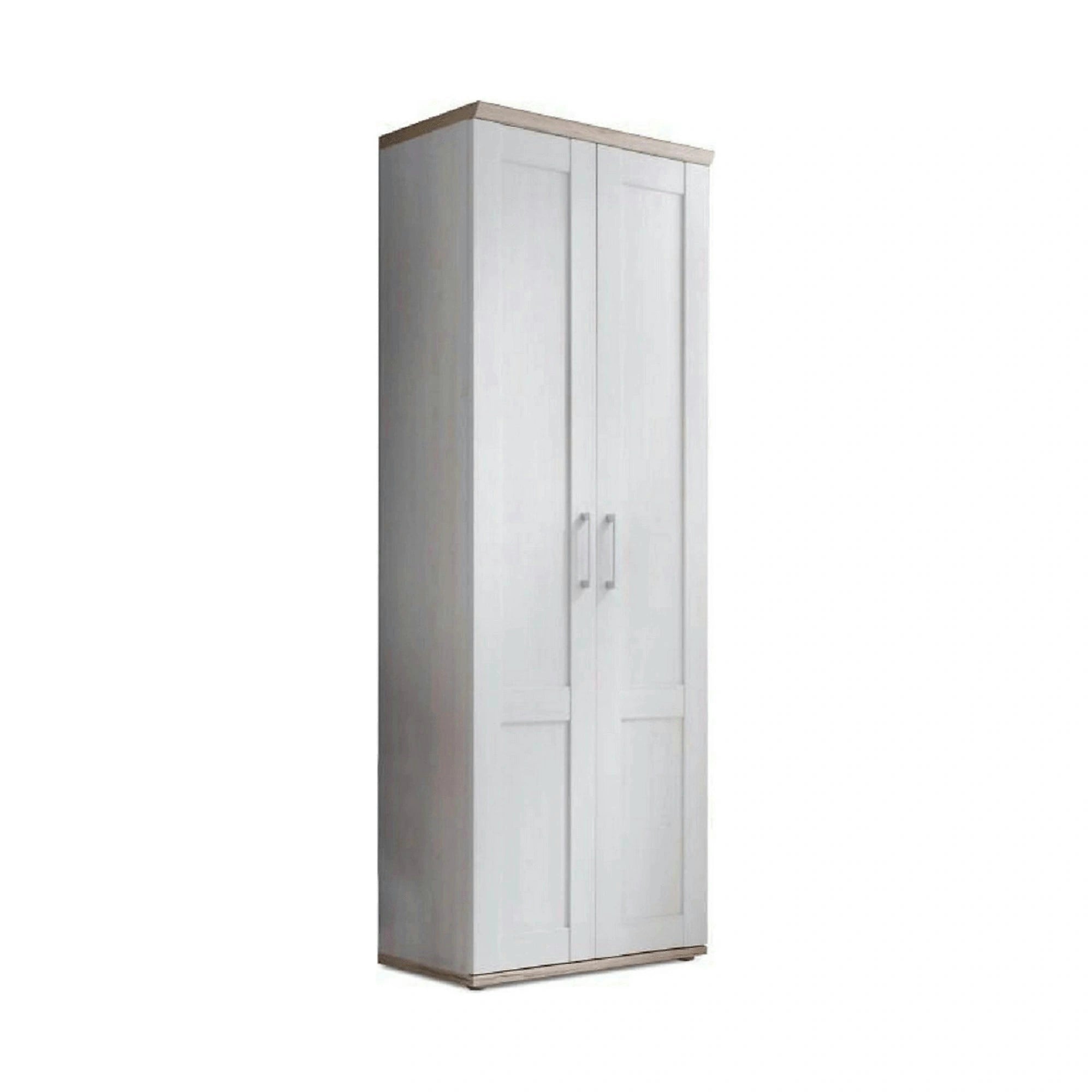Dulap PROVENSAL, alb/stejar San Remo, DTD laminat, cu 2 usi, 76x39x201 cm