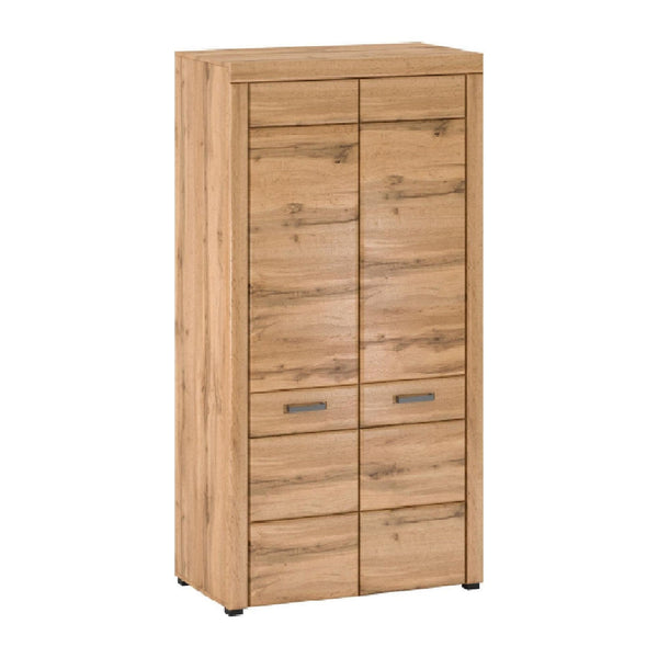 Dulap PUSAN F, stejar, PAL laminat, cu 2 usi, 100x56x193 cm