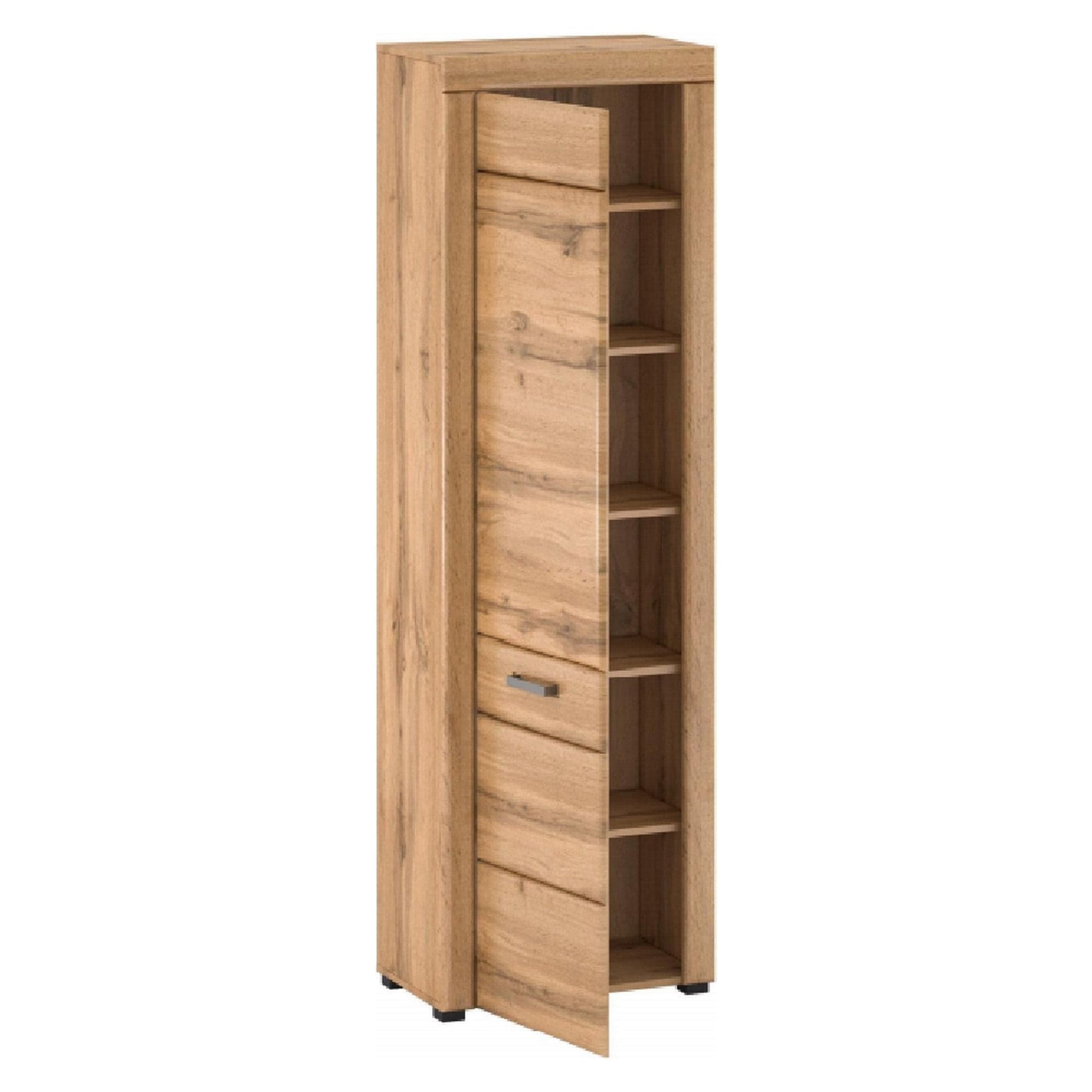 Dulap PUSAN V, stejar, cu o usa, 61x37x196 cm