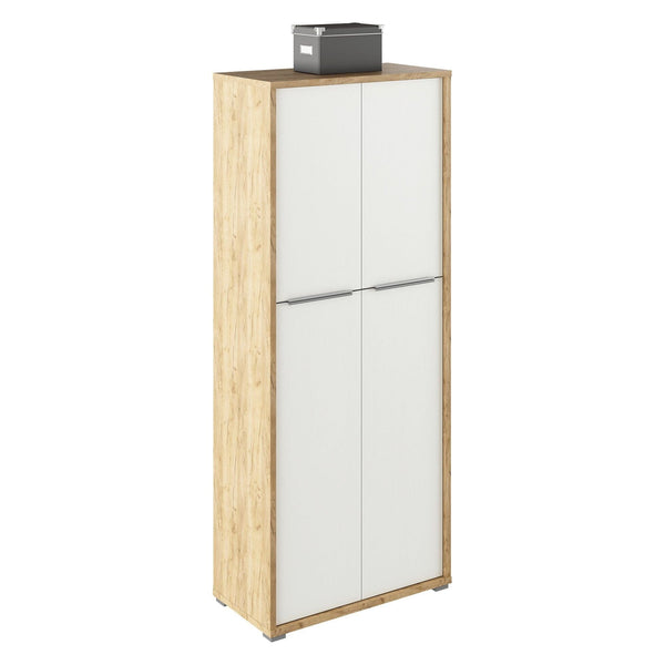 Dulap RIOMA TYP 07, stejar artisan/alb, DTD laminat, cu 4 usi, 75x38x183 cm