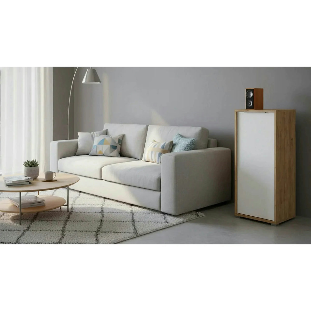 Dulap RIOMA TYP 10, stejar artisan/alb, DTD laminat, cu o usa, 50x38x112 cm