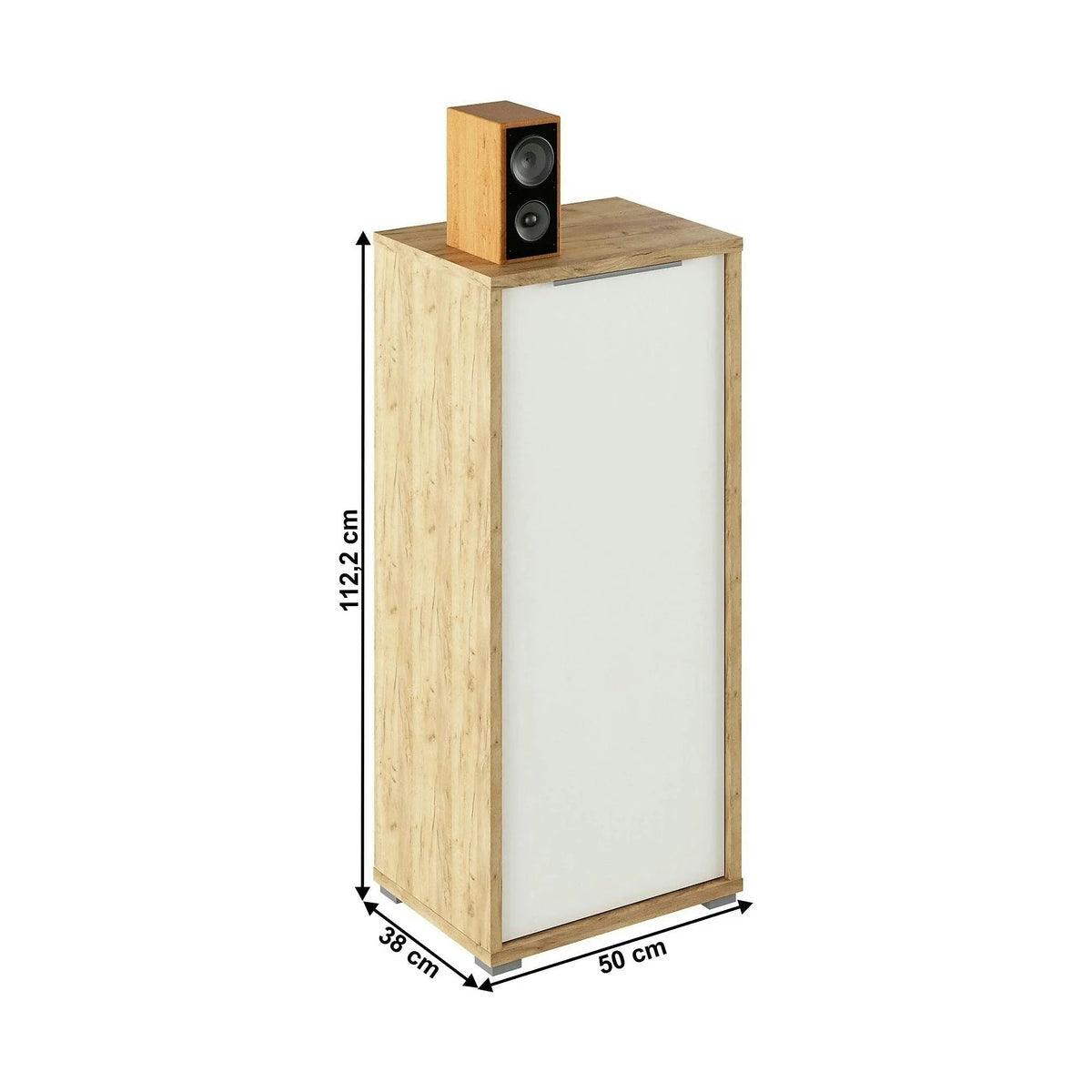 Dulap RIOMA TYP 10, stejar artisan/alb, DTD laminat, cu o usa, 50x38x112 cm