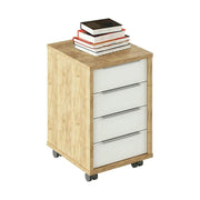 Dulap RIOMA TYP 14, stejar artisan/alb, DTD laminat, cu 4 sertare, 43x48x67 cm
