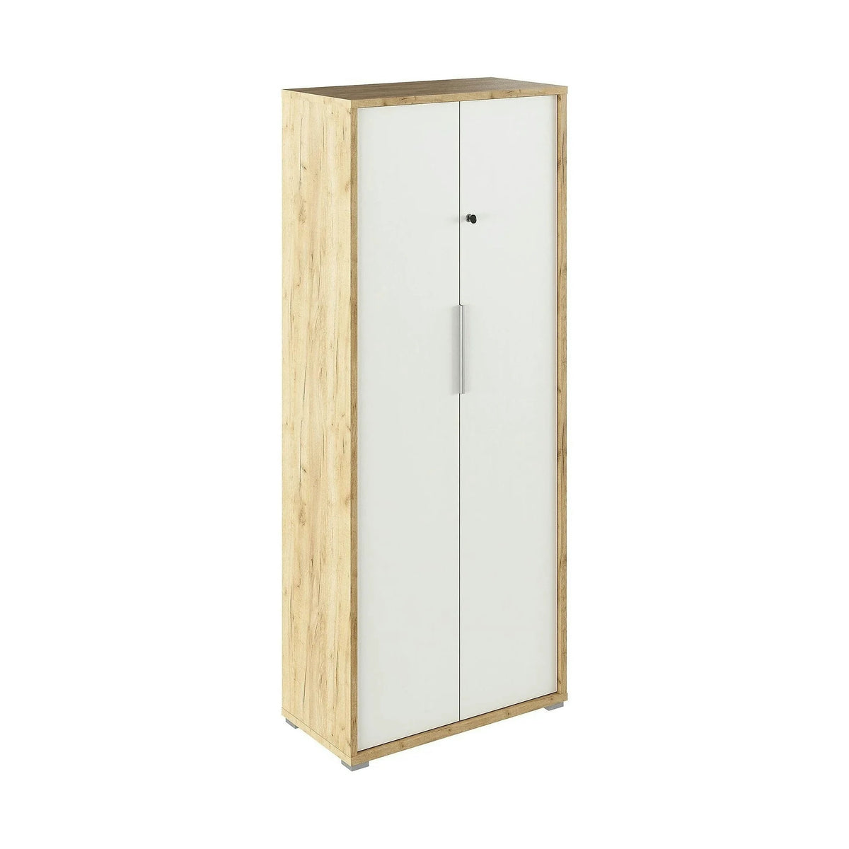 Dulap RIOMA TYP 31, stejar artisan/alb, DTD laminat, cu 2 usi, 75x38x183 cm