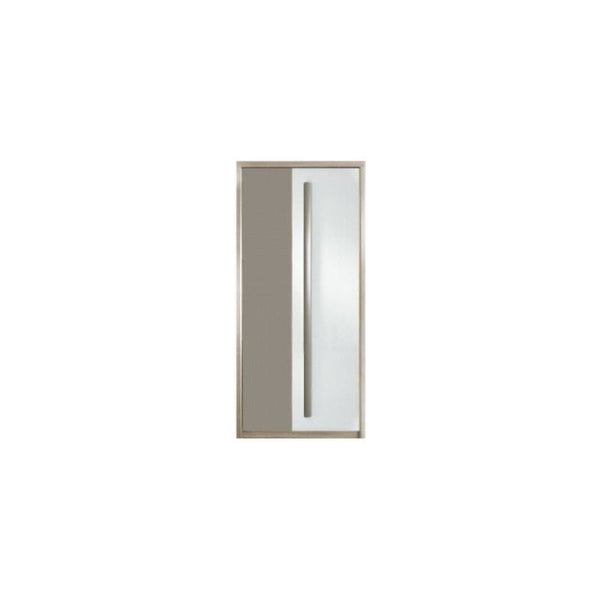 Dulap ROMA 1, stejar/alb lucios/gri mat, PAL laminat/insertii PVC, cu 2 usi, 90x53x194 cm