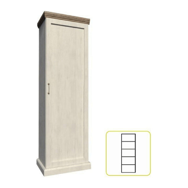 Dulap ROYAL S1D, pin nordic/stejar salbatic, PAL melaminat, cu o usa, 57x39x187 cm