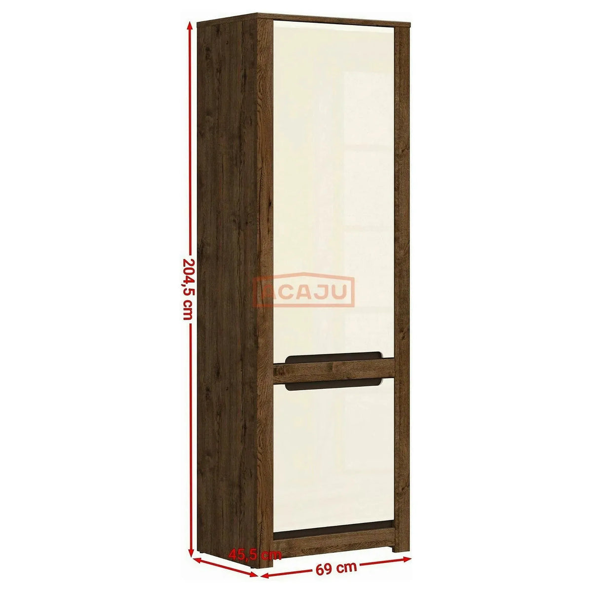 Dulap RUSO, bej/stejar april, PAL, cu 2 usi, 69x46x205 cm