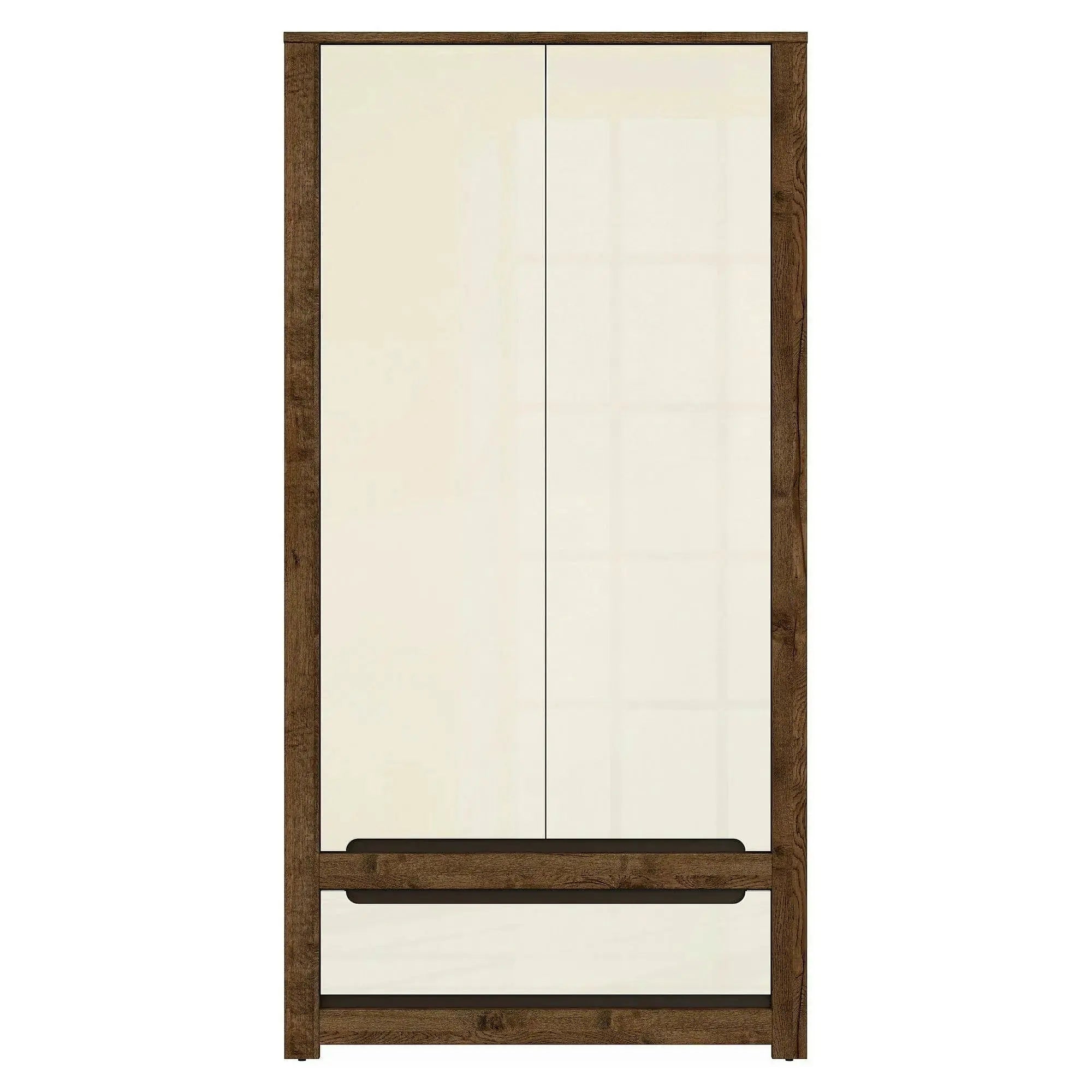 Dulap RUSO, stejar april/alb perla, PAL, cu 2 usi si un sertar, 104x61x205 cm