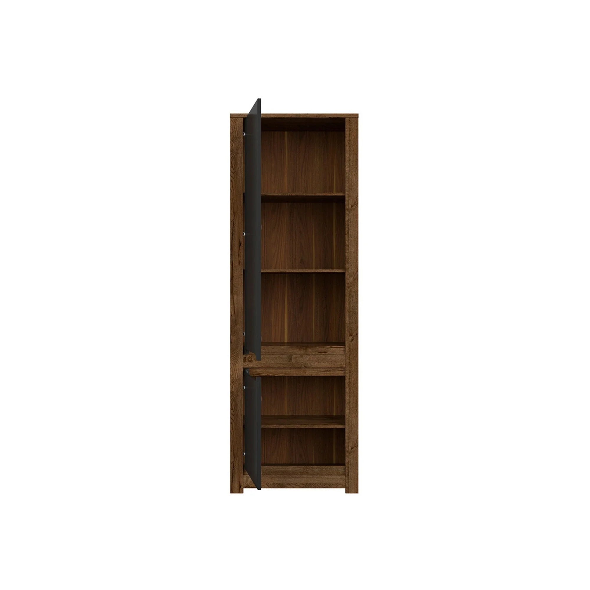 Dulap RUSO, stejar/negu mat, PAL, cu 2 usi, 69x46x205 cm