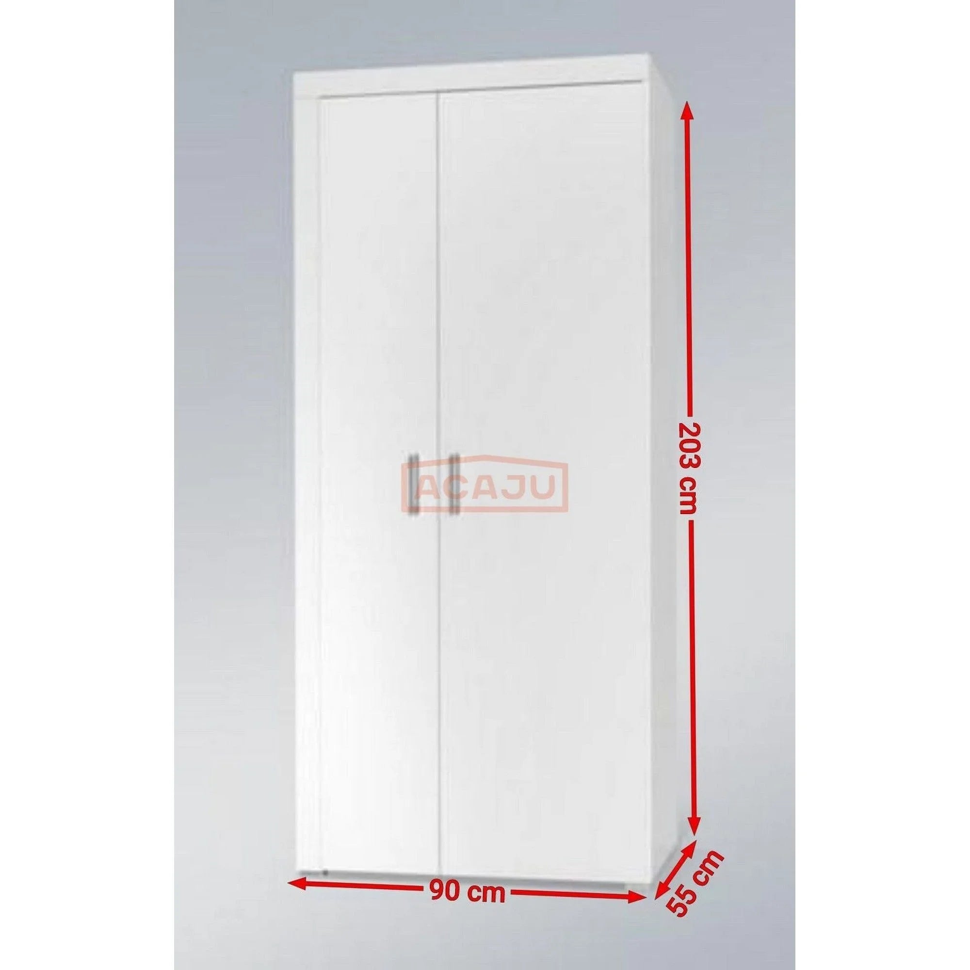 Dulap SAMBA REG-1, alb, PAL laminat, cu 2 usi, 90x55x203 cm