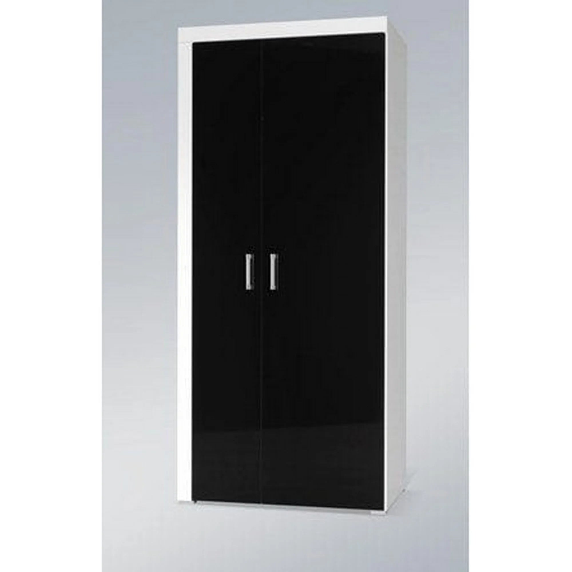 Dulap SAMBA REG-1, negru/alb, PAL laminat, cu 2 usi, 90x55x203 cm