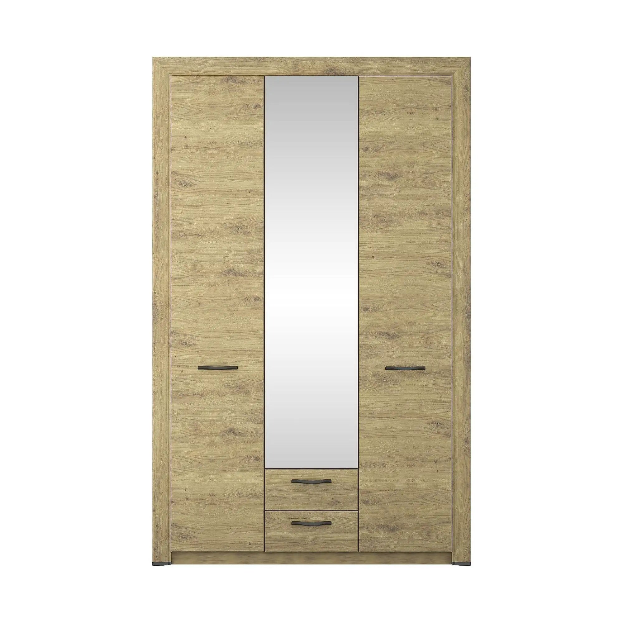 Dulap SAPORI, stejar navarra, PAL laminat, 3 usi si 2 sertare, 136x60x217 cm