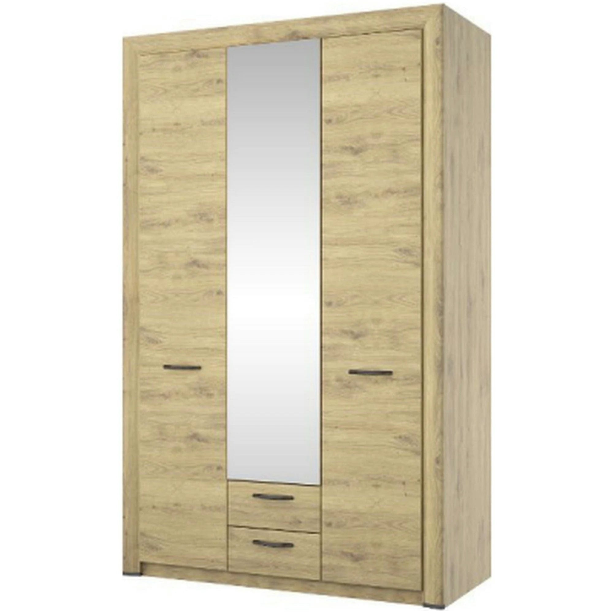 Dulap SAPORI, stejar navarra, PAL laminat, 3 usi si 2 sertare, 136x60x217 cm