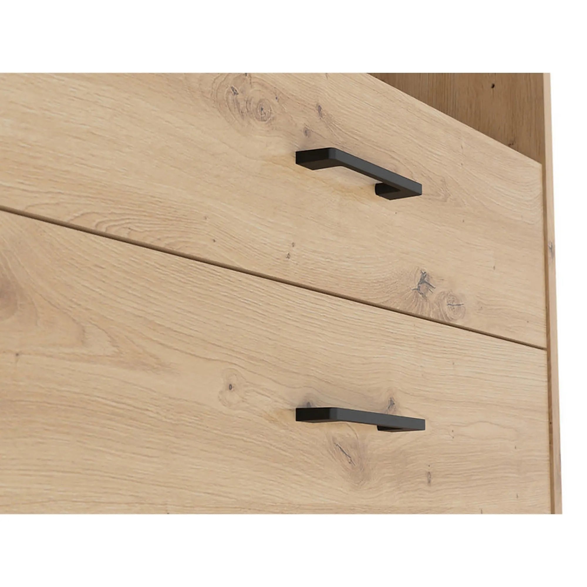 Dulap SPACE OFFICE, stejar artisan, PAL laminat, cu 2 usi si 2 sertare, 80x37x203 cm