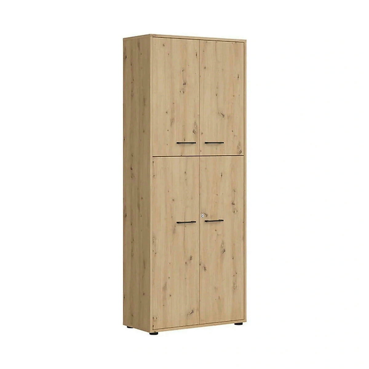 Dulap SPACE OFFICE, stejar artisan, PAL laminat, cu 4 usi, 80x37x203 cm