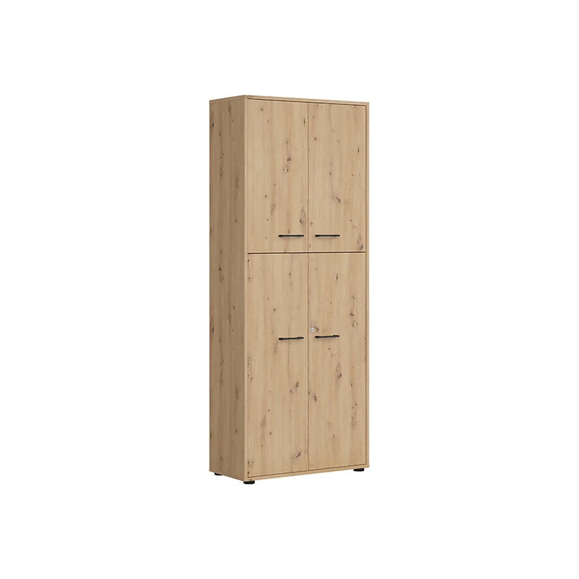 Dulap SPACE OFFICE, stejar artisan, PAL laminat, cu 4 usi, 80x37x203 cm