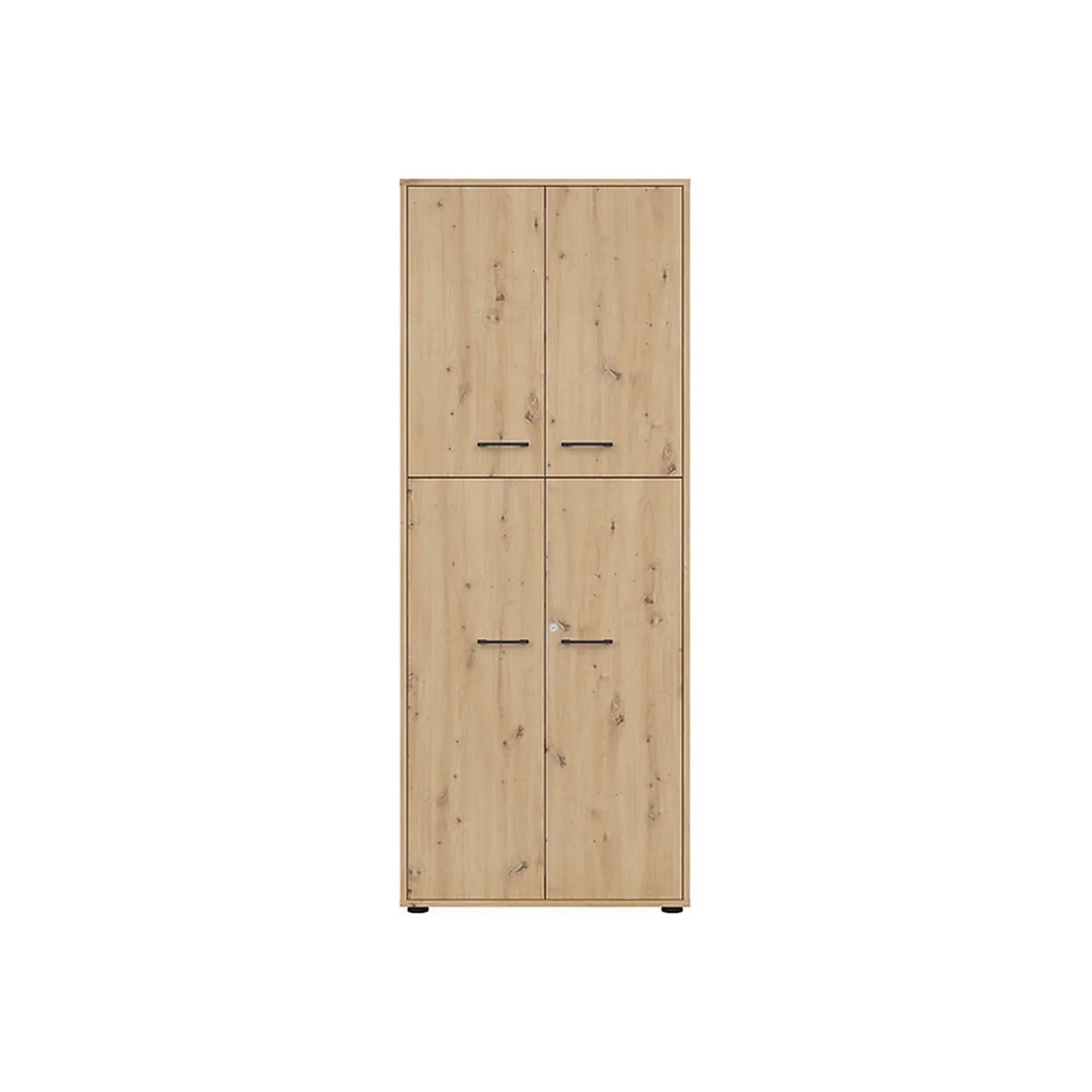 Dulap SPACE OFFICE, stejar artisan, PAL laminat, cu 4 usi, 80x37x203 cm